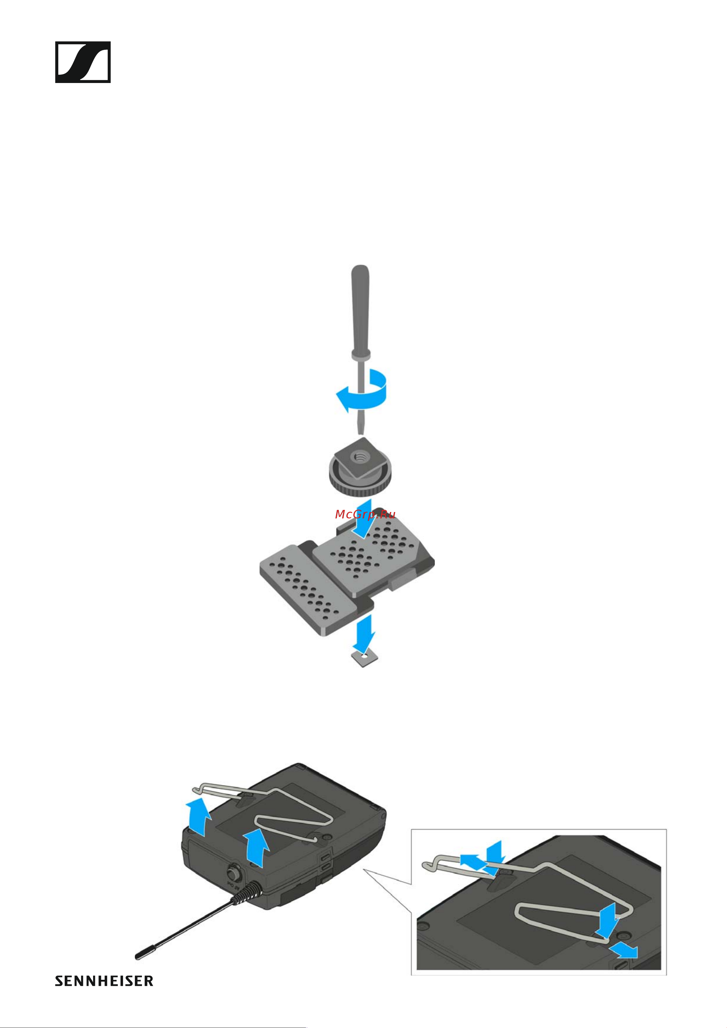 Sennheiser SKP 500 G4-AW+ [23/132] Attaching the diversity receiver to a camera