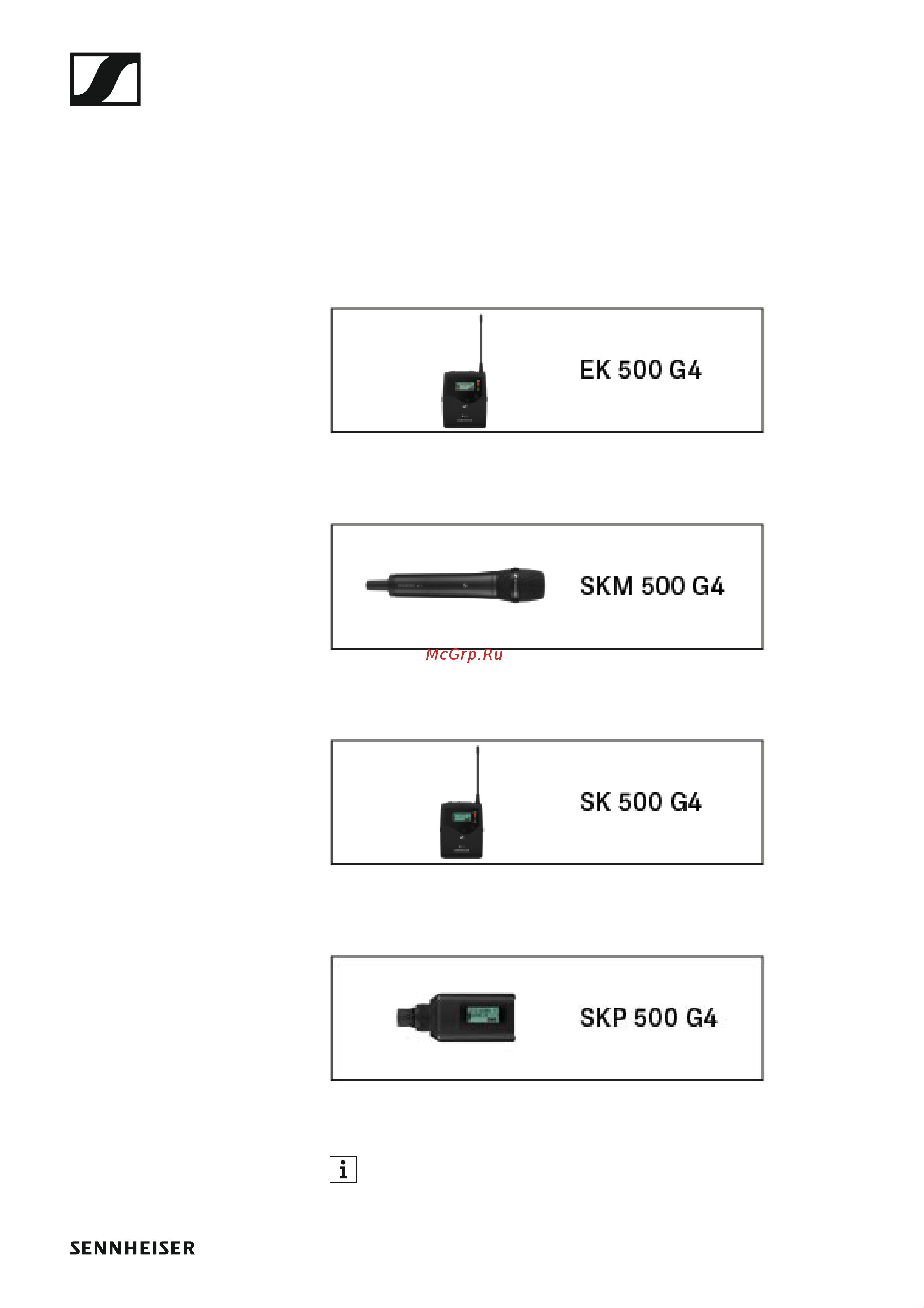Sennheiser SKP 500 G4-AW+ [38/132] Operation