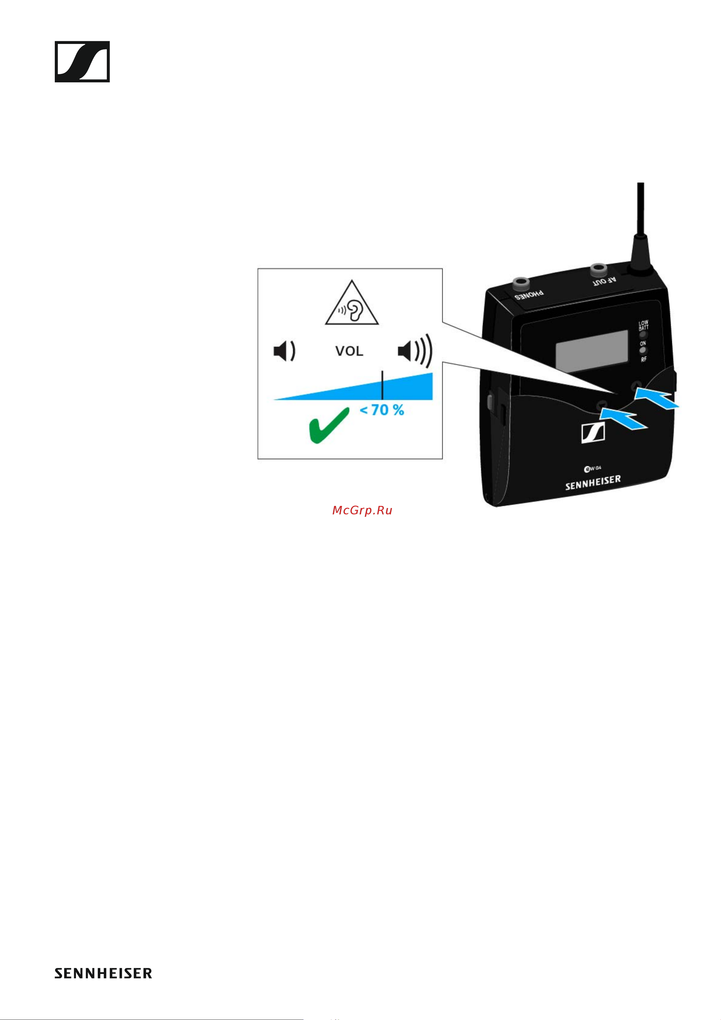 Sennheiser SKP 500 G4-AW+ [43/132] Volume control of the phones socket