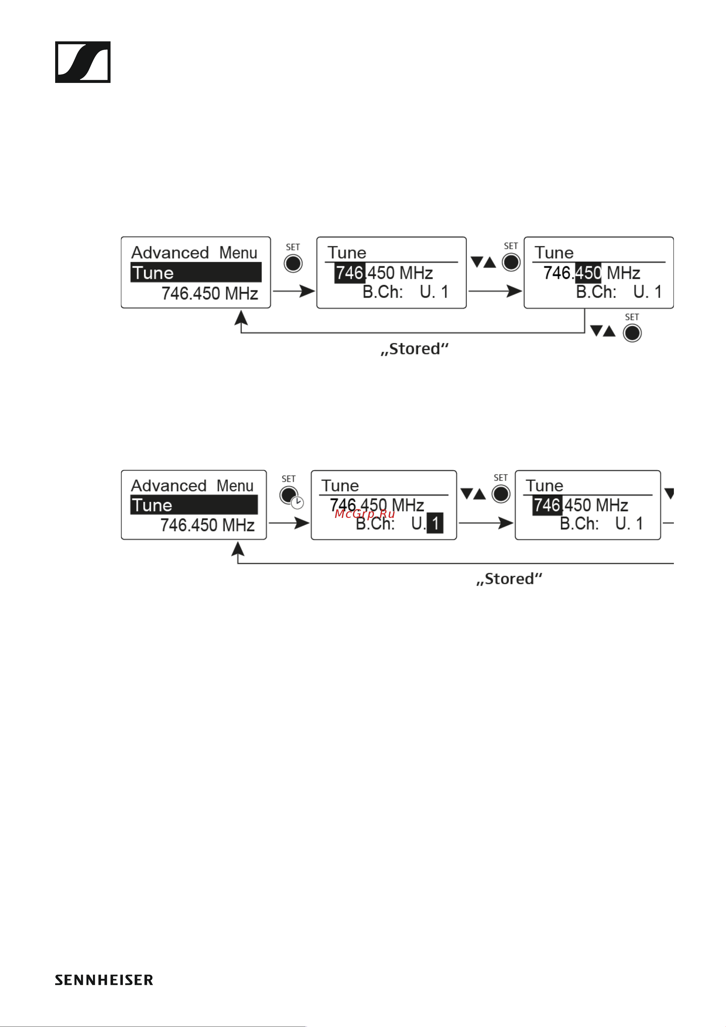 Sennheiser SKP 500 G4-AW+ [60/132] Tune menu item