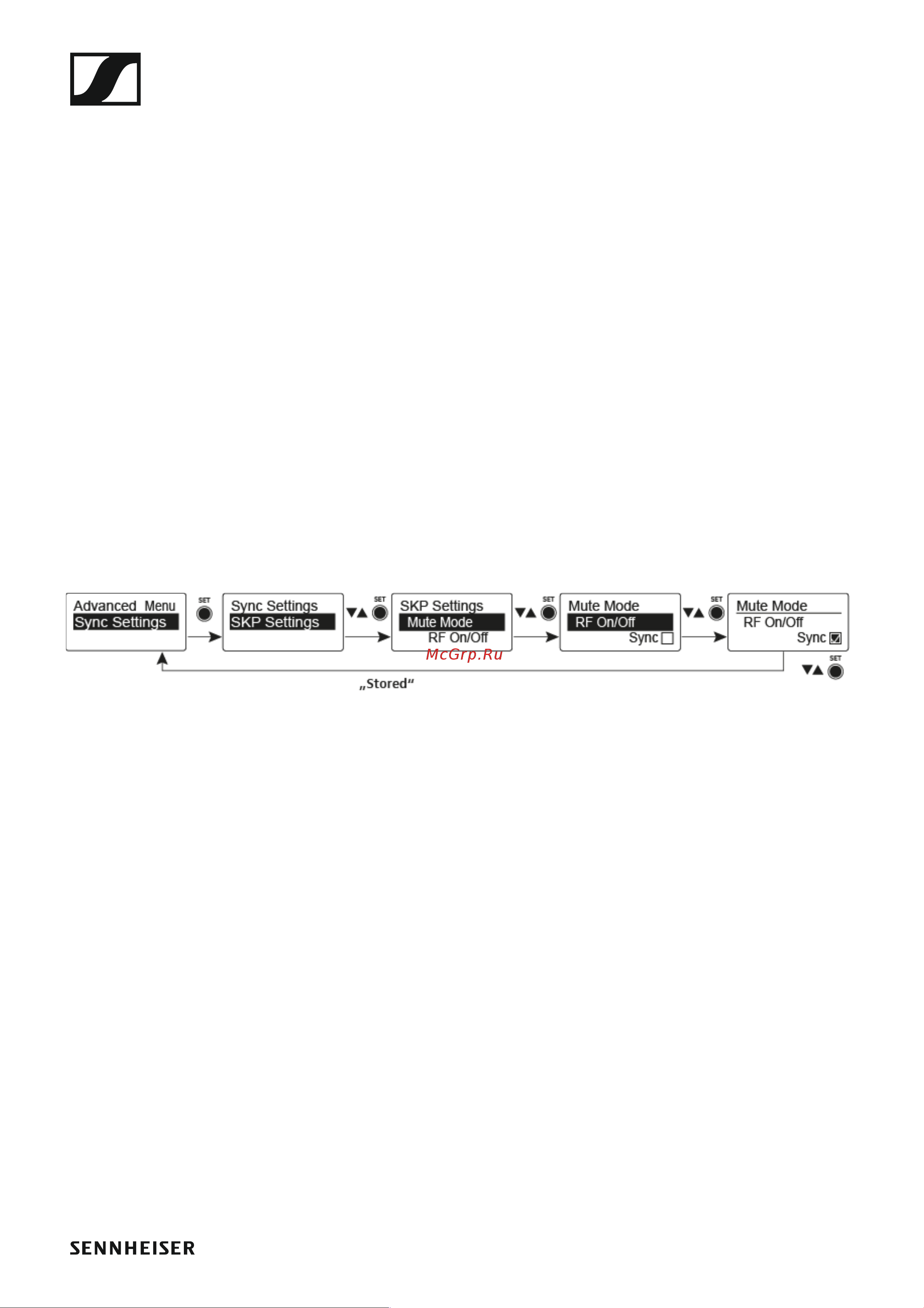 Sennheiser SKP 500 G4-AW+ [61/132] Sync settings menu item