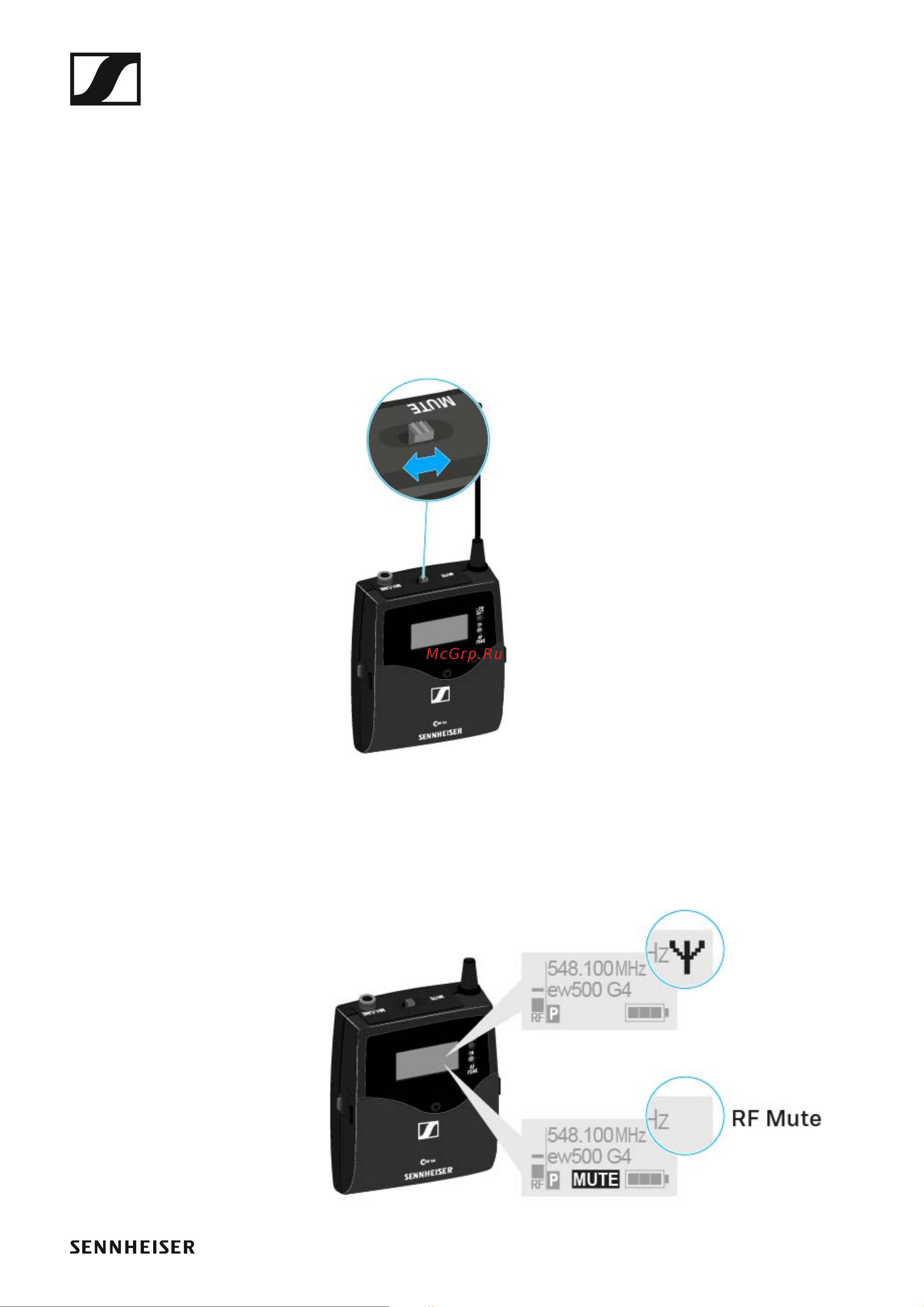 Sennheiser SKP 500 G4-AW+ [82/132] Deactivating the rf signal rf mute