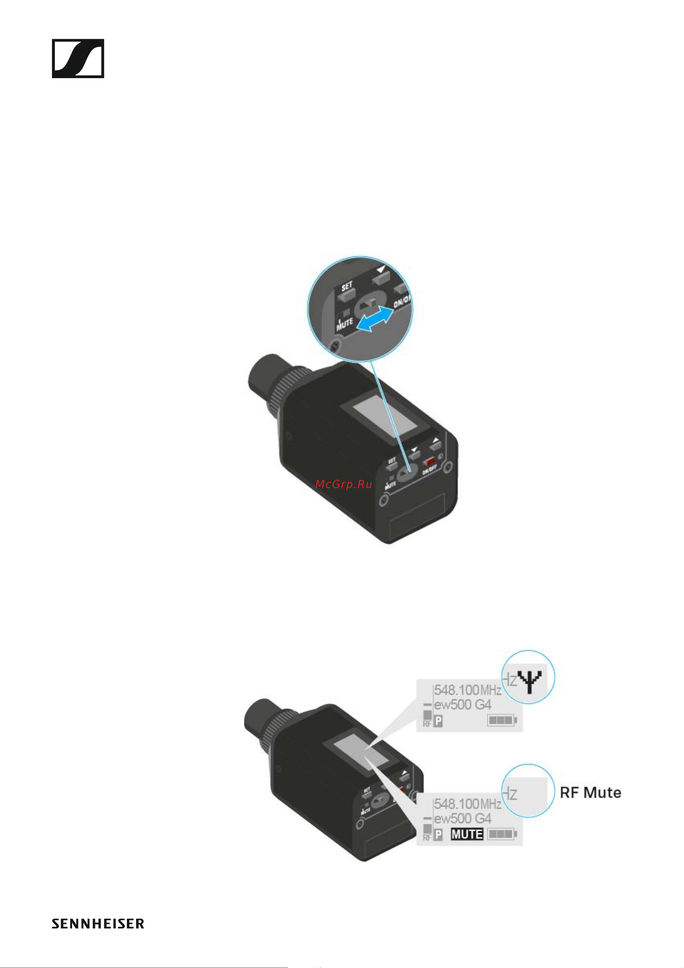 Sennheiser SKP 500 G4-AW+ [98/132] Deactivating the rf signal rf mute