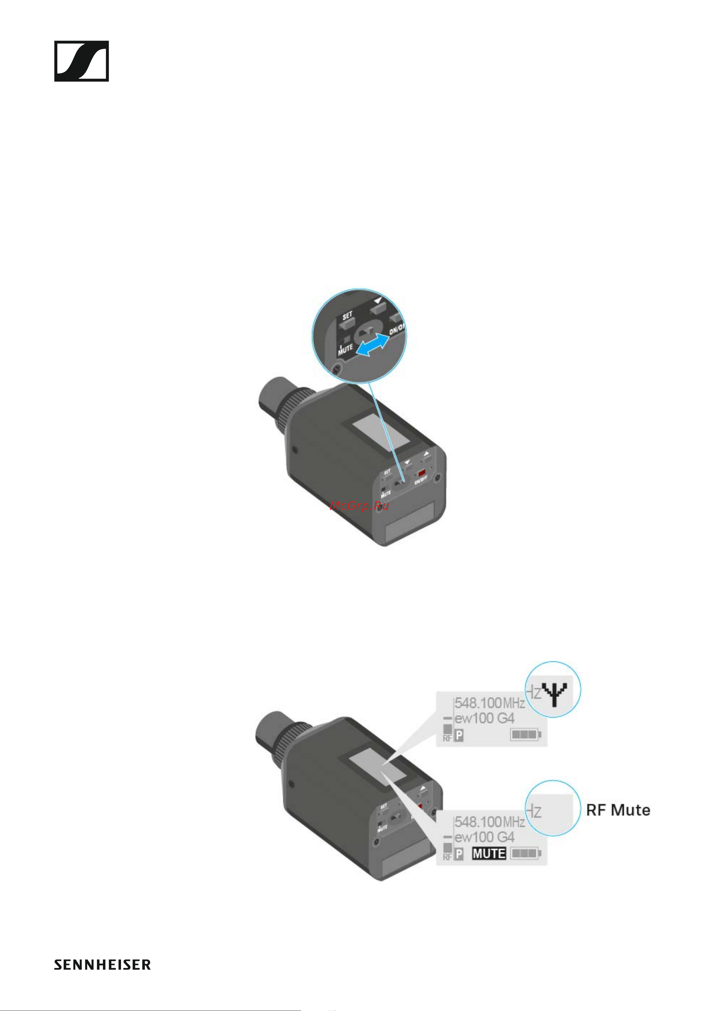 Sennheiser SKP 100 G4-A [94/128] Deactivating the rf signal rf mute