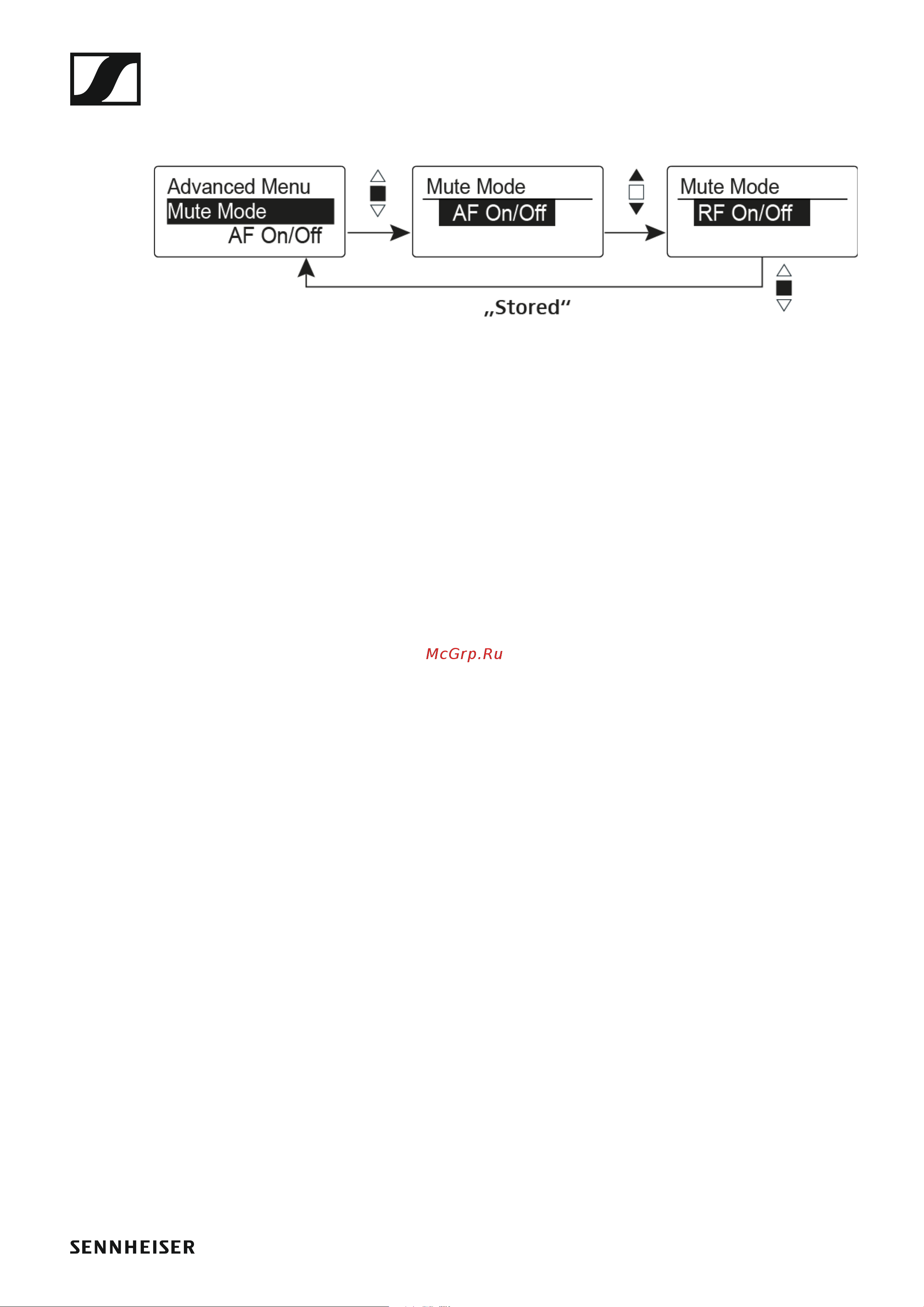 Sennheiser EW 300 G4-BASE SKM-S-AW+ [110/193] Mute mode menu item
