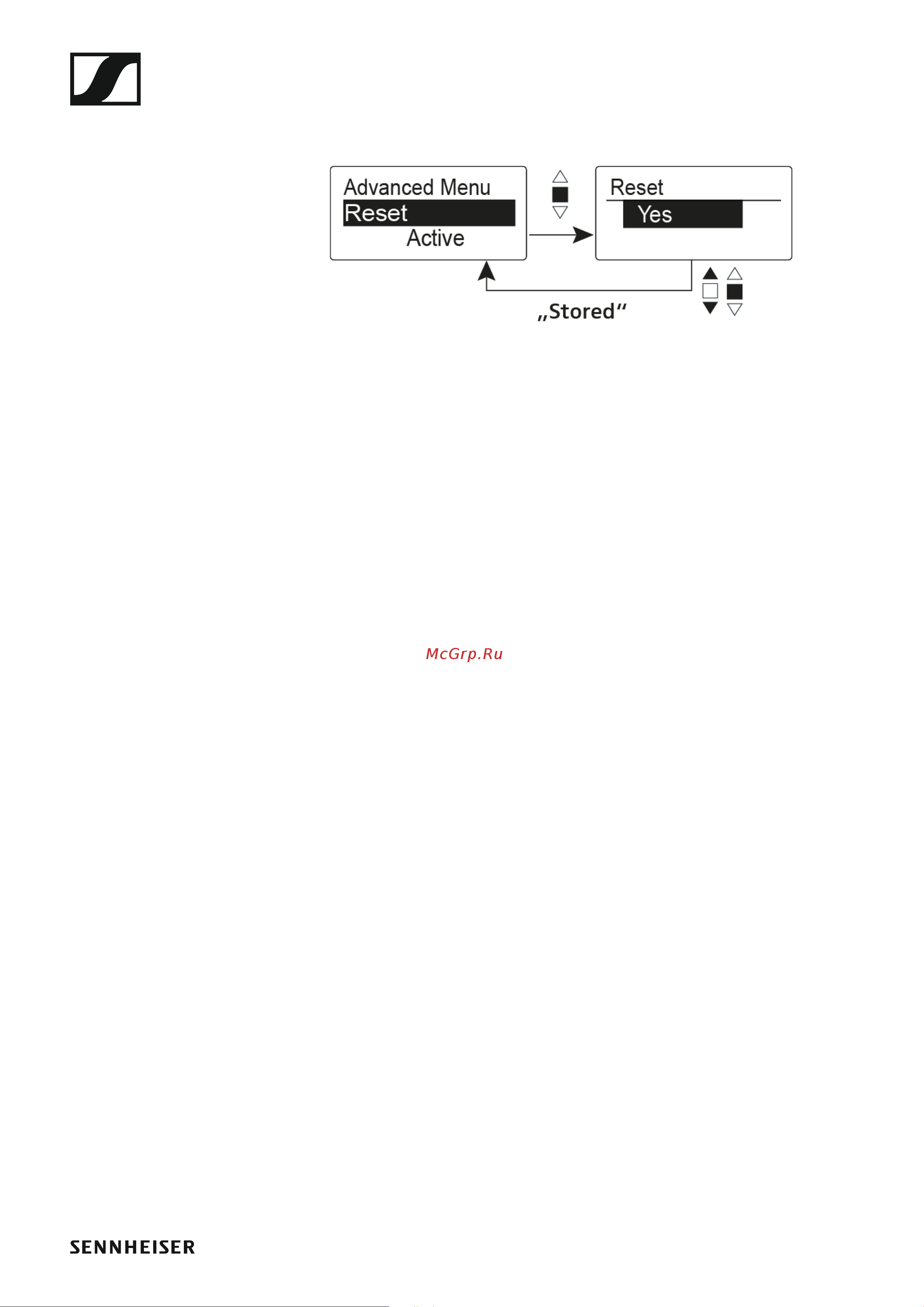 Sennheiser EW 300 G4-BASE SKM-S-AW+ [113/193] Reset menu item