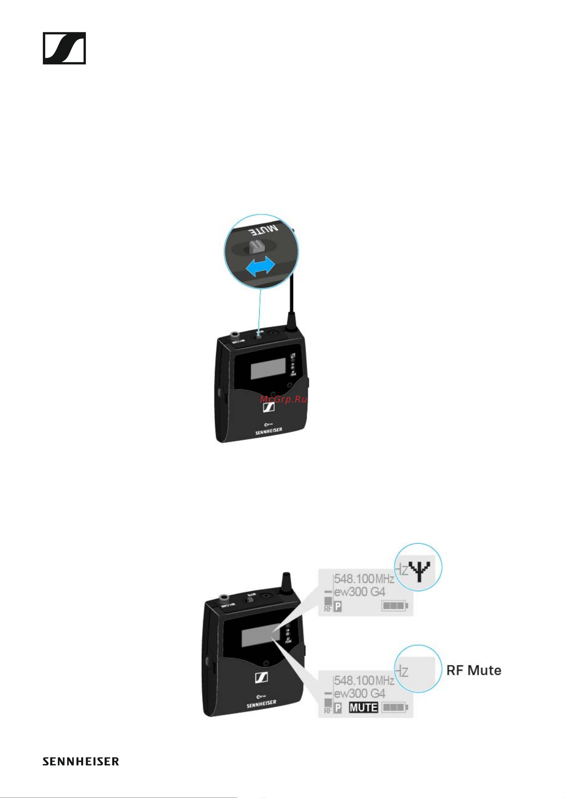 Sennheiser EW 300 G4-BASE SKM-S-AW+ [132/193] Deactivating the rf signal rf mute