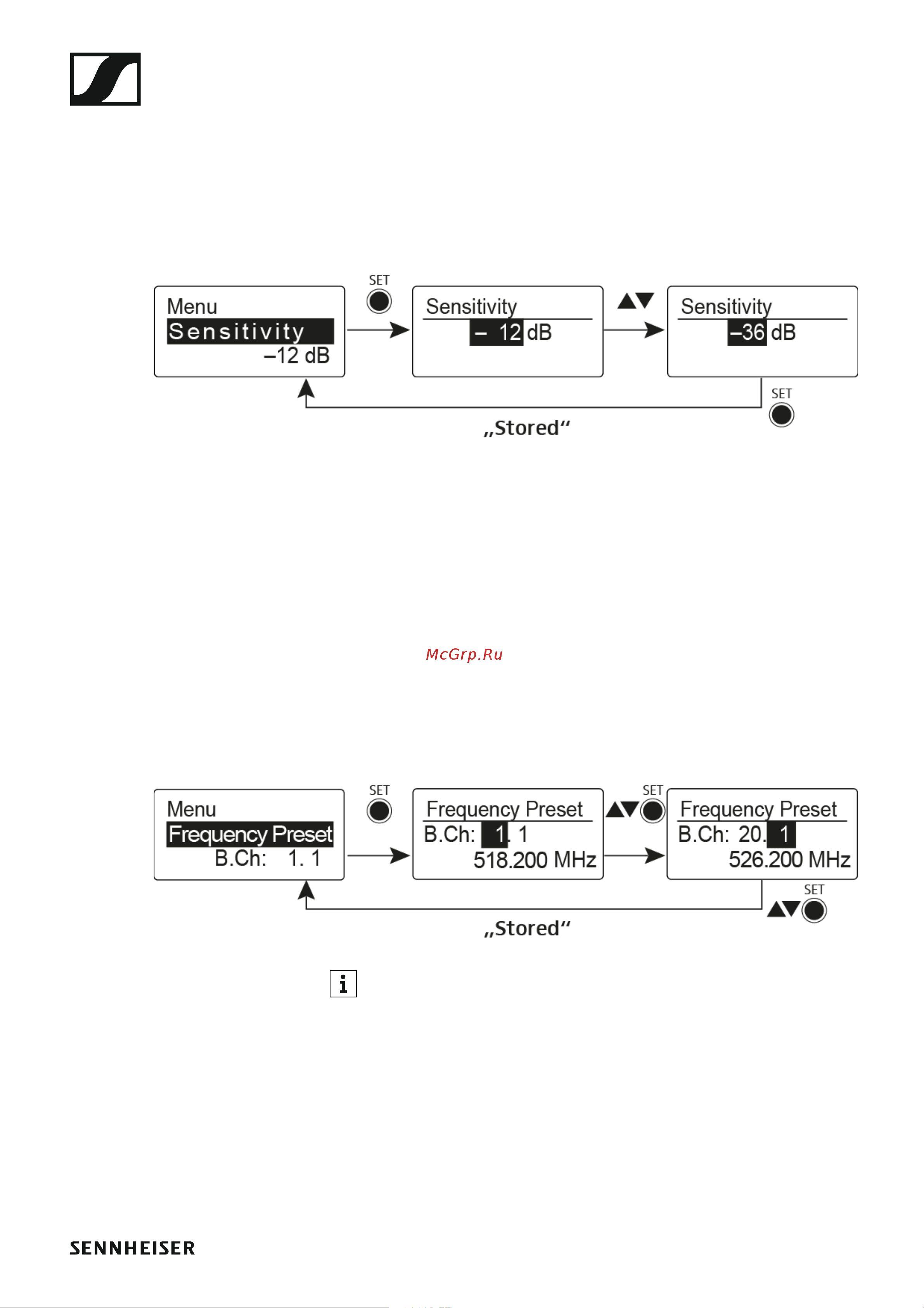 Sennheiser EW 300 G4-BASE SKM-S-AW+ [140/193] Sensitivity menu item