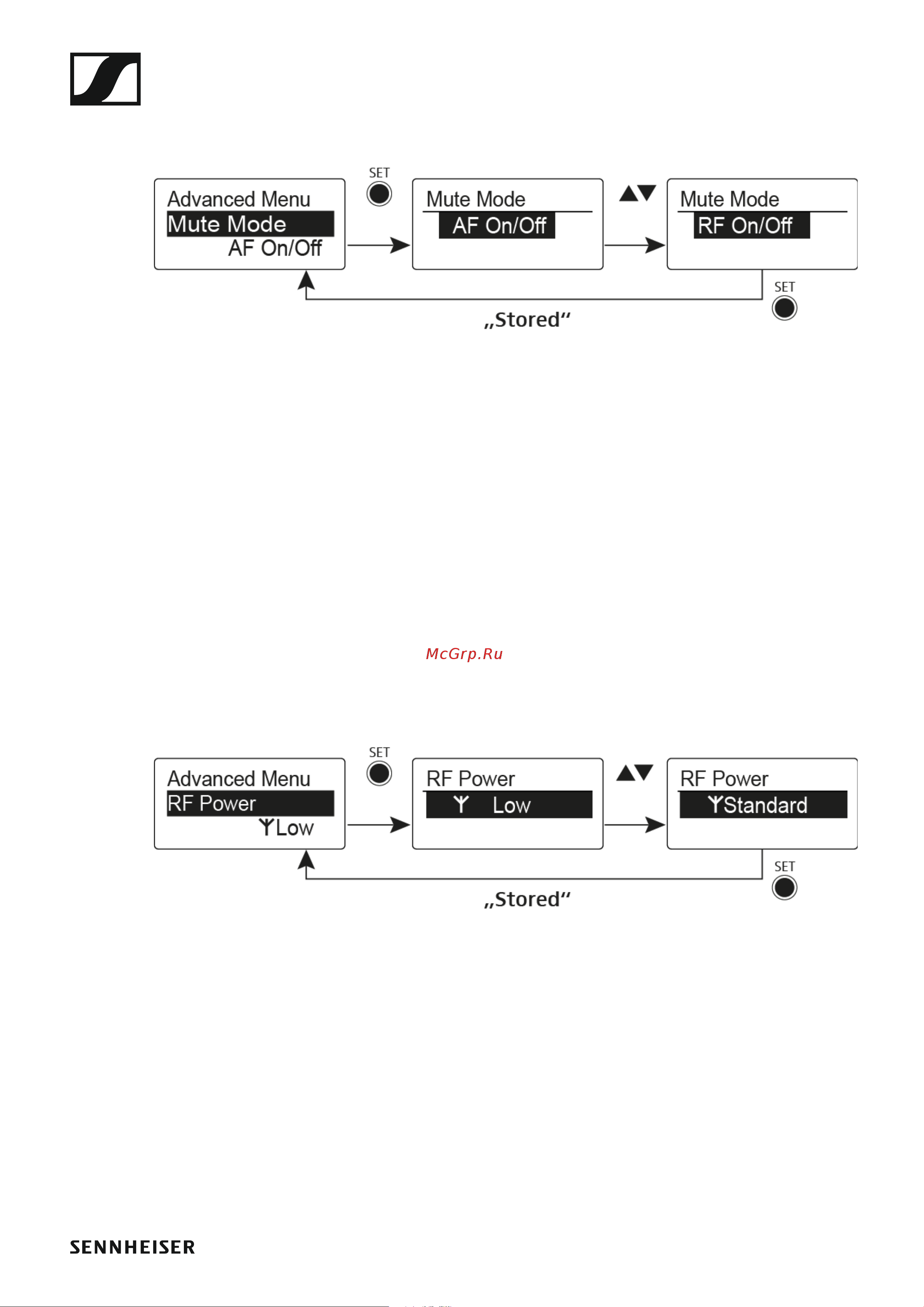 Sennheiser EW 300 G4-BASE SKM-S-AW+ [163/193] Mute mode menu item