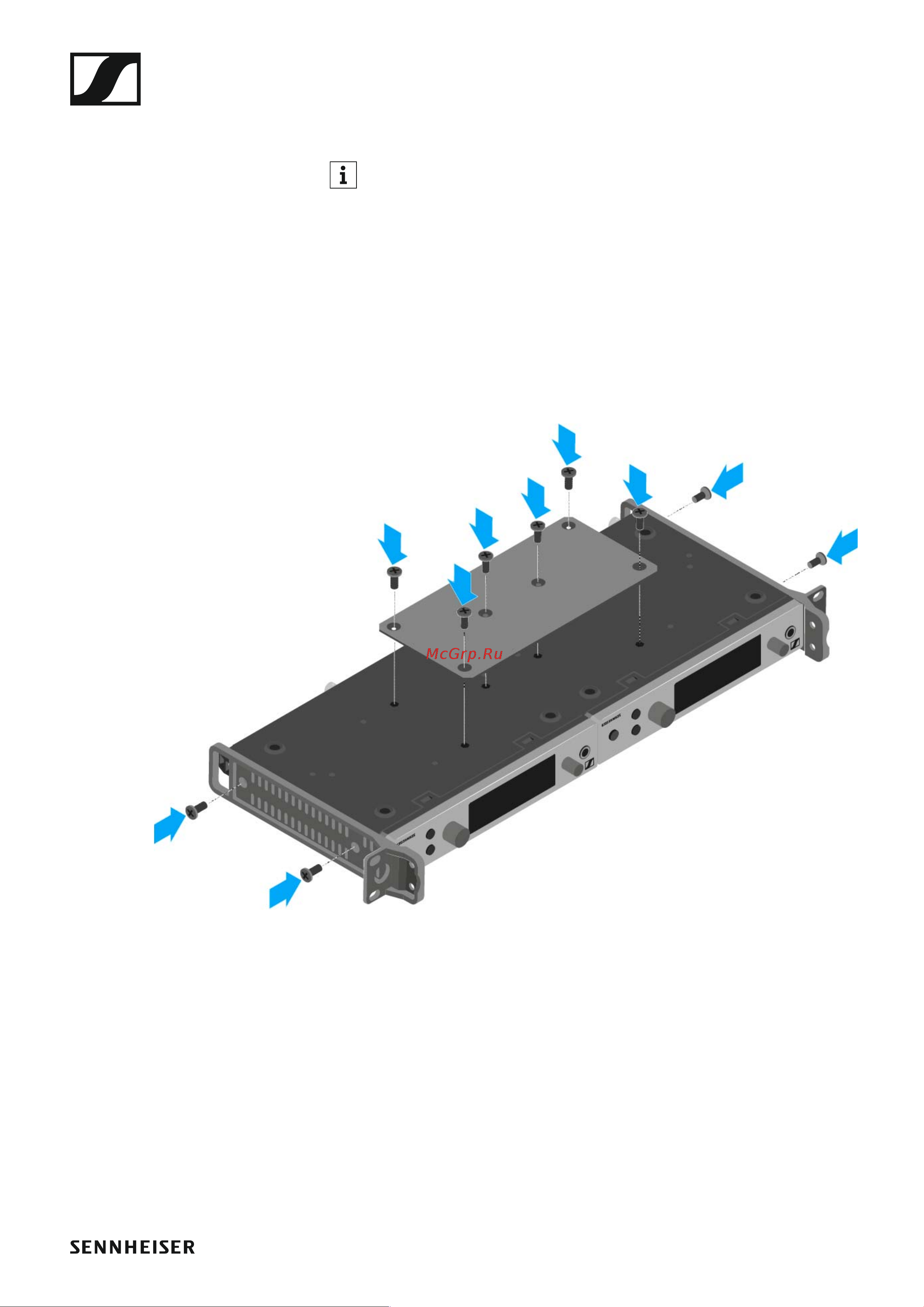 Sennheiser EW 300 G4-BASE SKM-S-AW+ [33/193] Mounting two receivers side by side in a rack