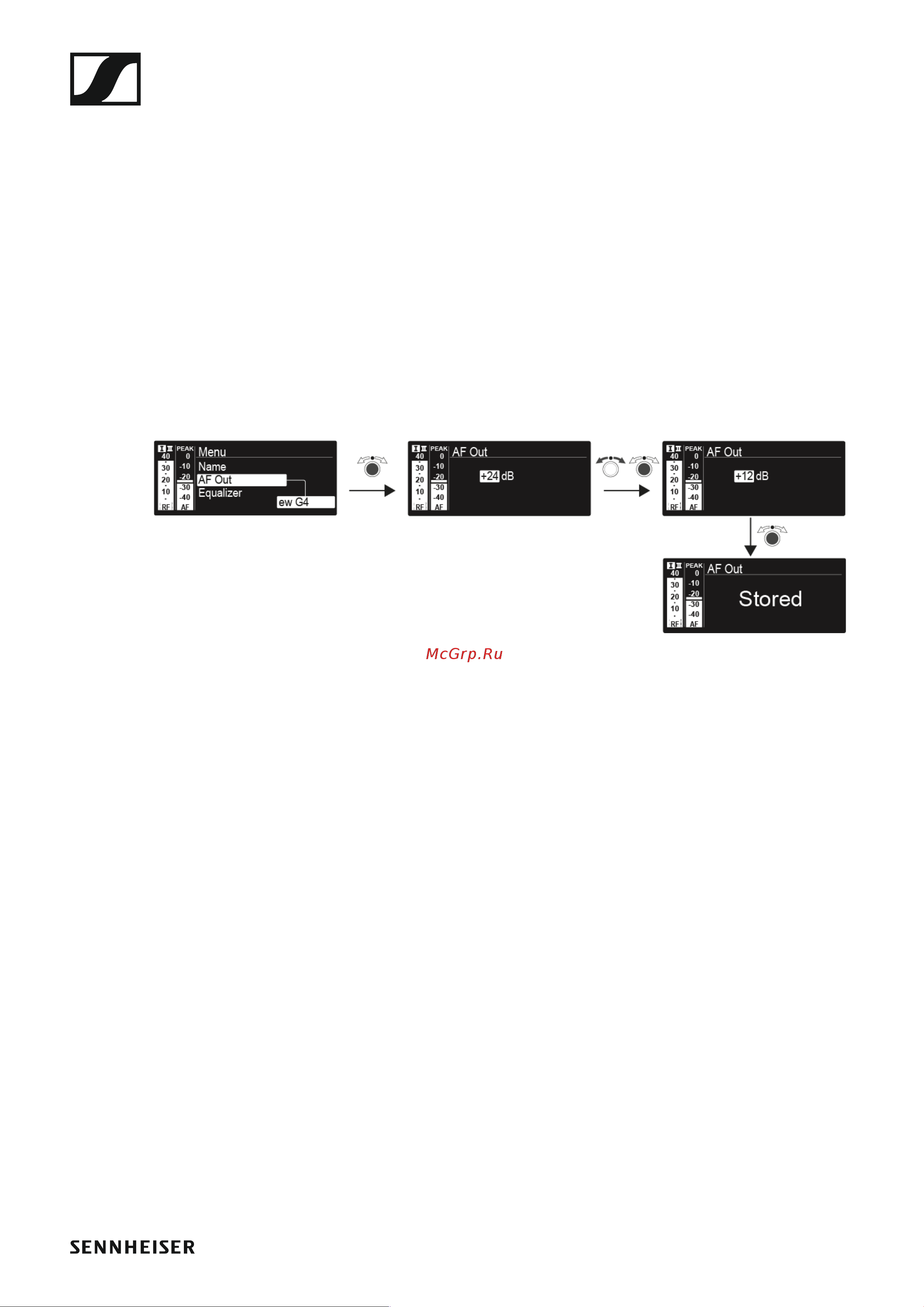 Sennheiser EW 300 G4-BASE SKM-S-AW+ [88/193] Af out menu item