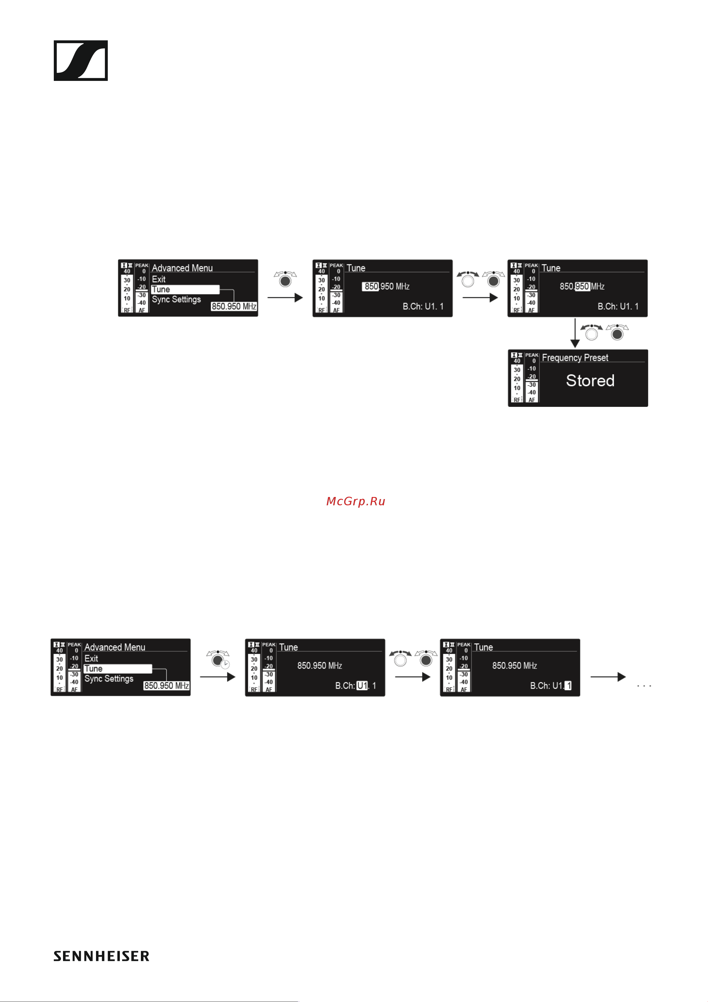 Sennheiser EW 300 G4-BASE SKM-S-AW+ [92/193] Tune menu item