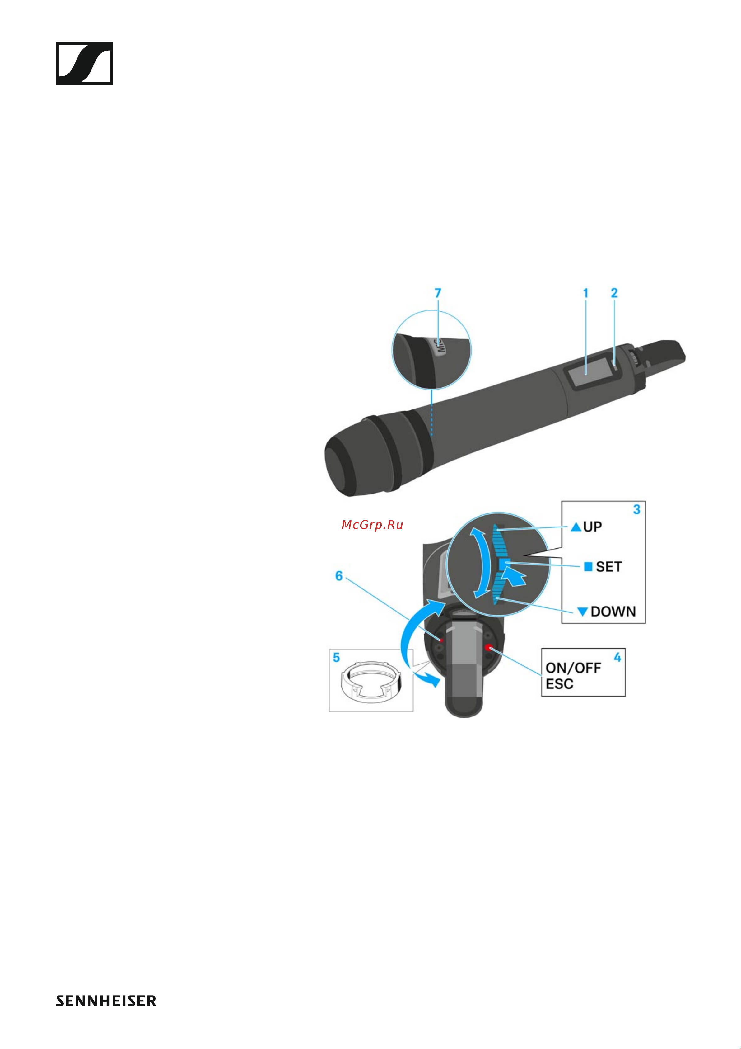 Sennheiser EW 300 G4-BASE SKM-S-AW+ [96/193] Operating elements of the skm 300 g4 handheld transmitter