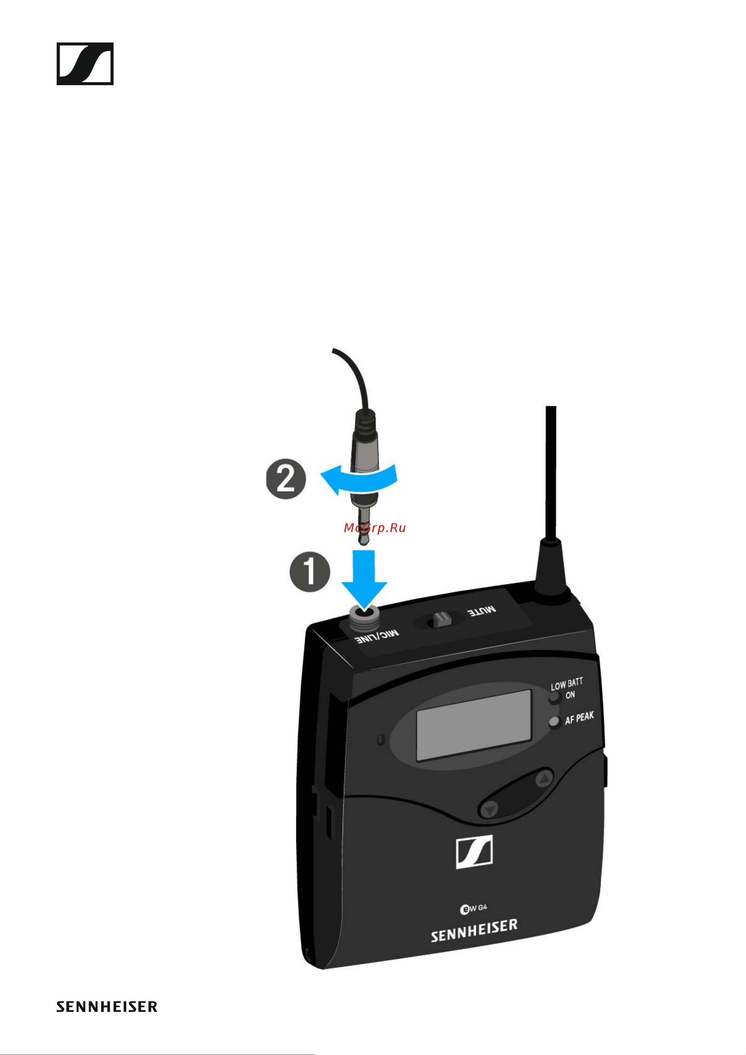 Sennheiser EW 122P G4-A [32/128] Connecting an instrument or line source to the sk 100 g4
