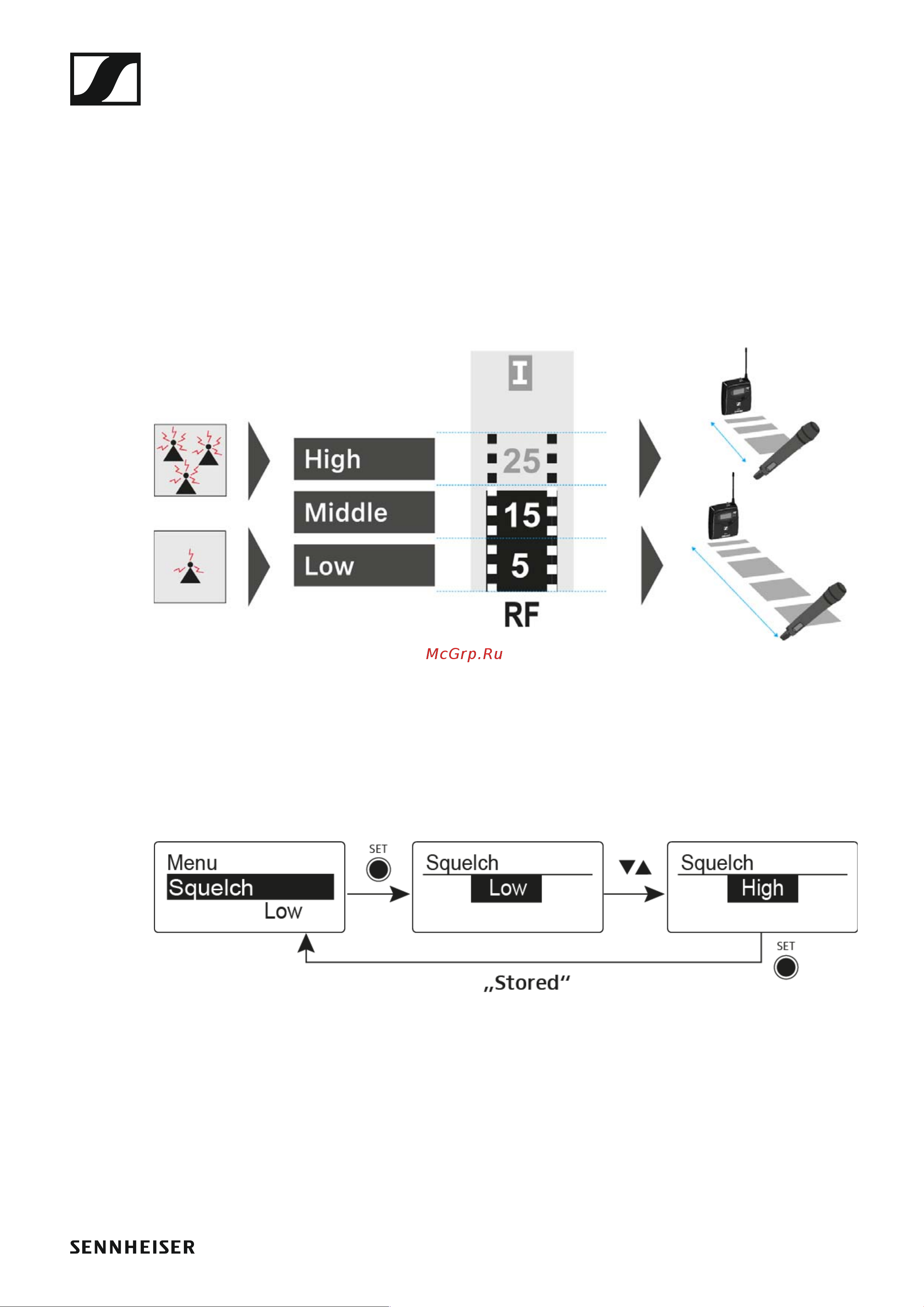 Sennheiser EW 122P G4-A [50/128] Squelch menu item