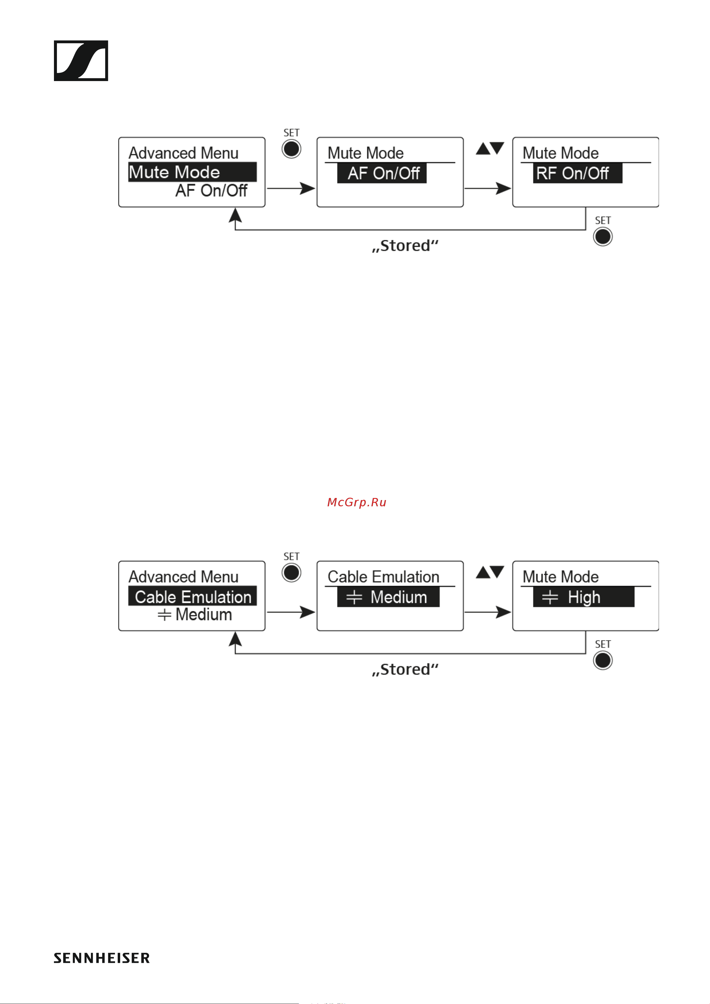 Sennheiser EW 100 G4-ME2-A1 [108/129] Advanced mute mode menu item
