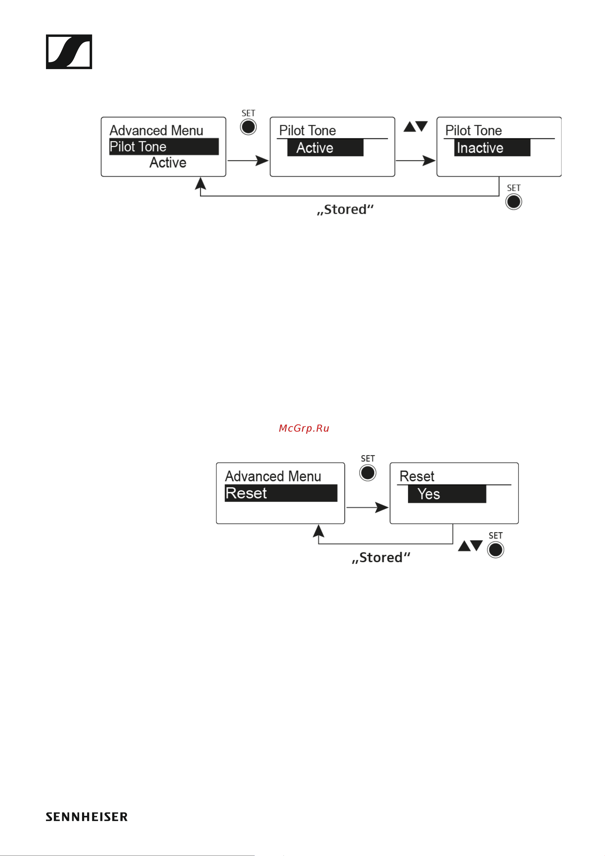 Sennheiser EW 100 G4-ME2-A1 [109/129] Advanced pilot tone menu item