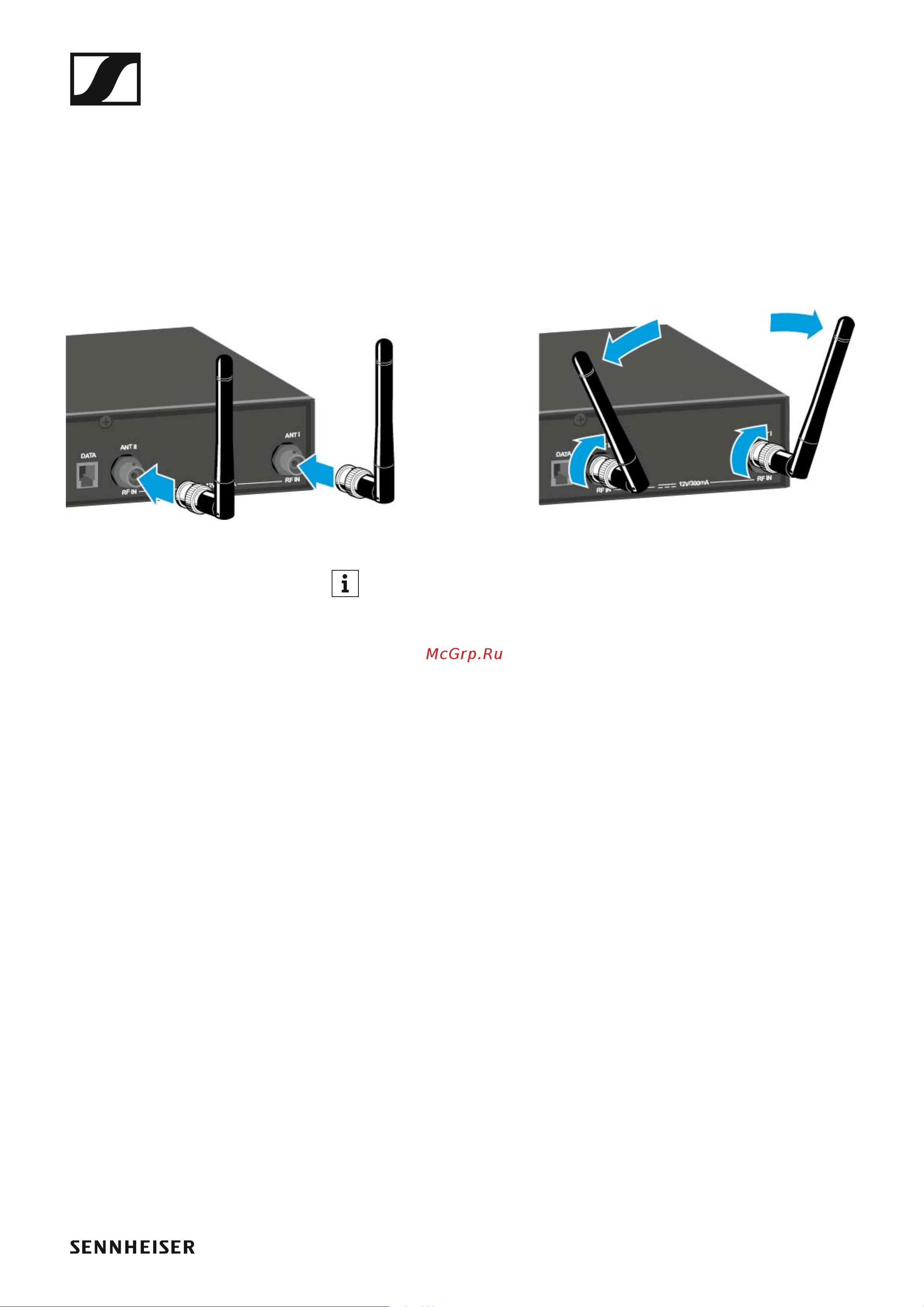 Sennheiser EW 100 G4-ME2-A1 [26/129] Connecting antennas