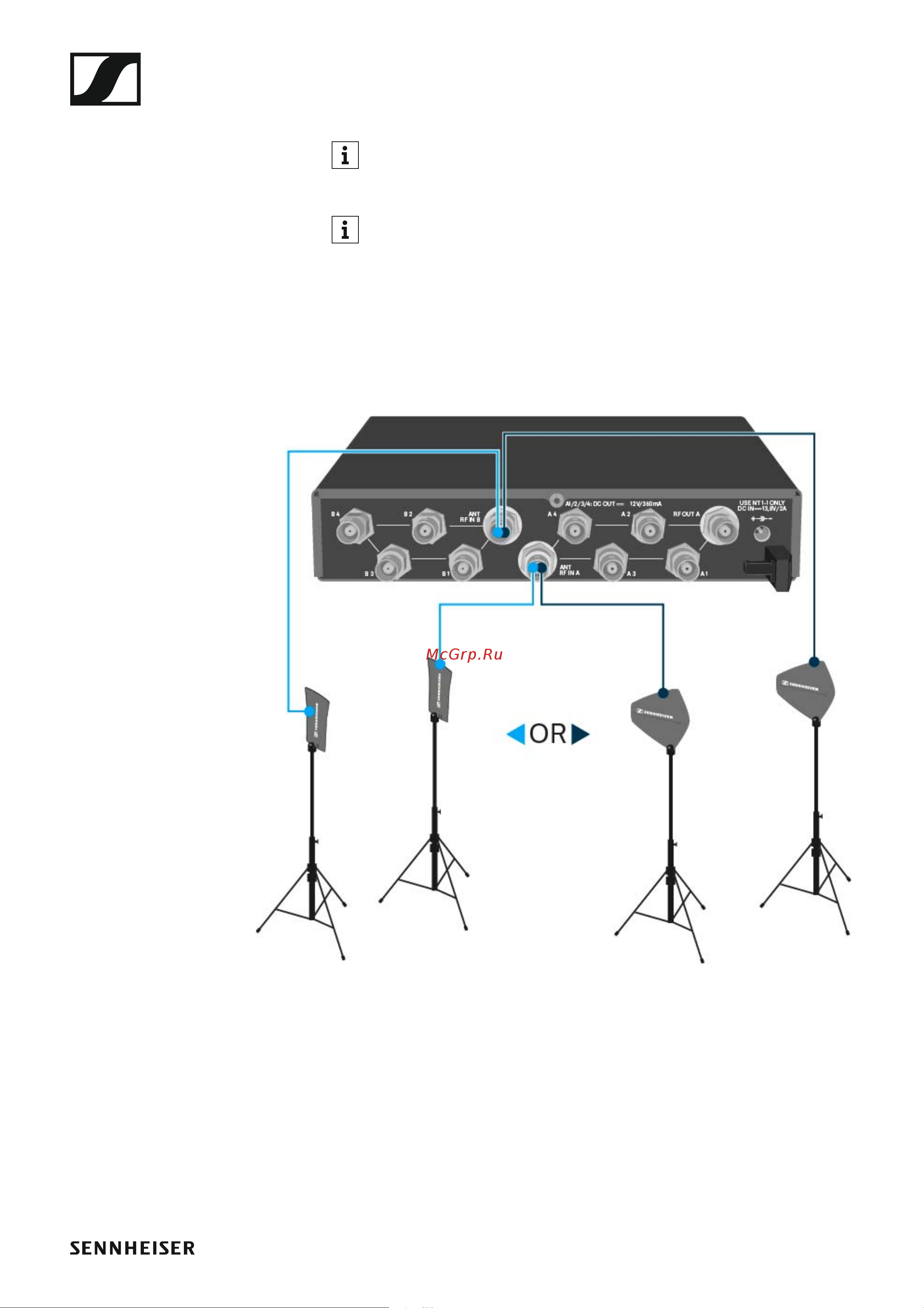 Sennheiser EW 100 G4-ME2-A1 [42/129] Connecting antennas
