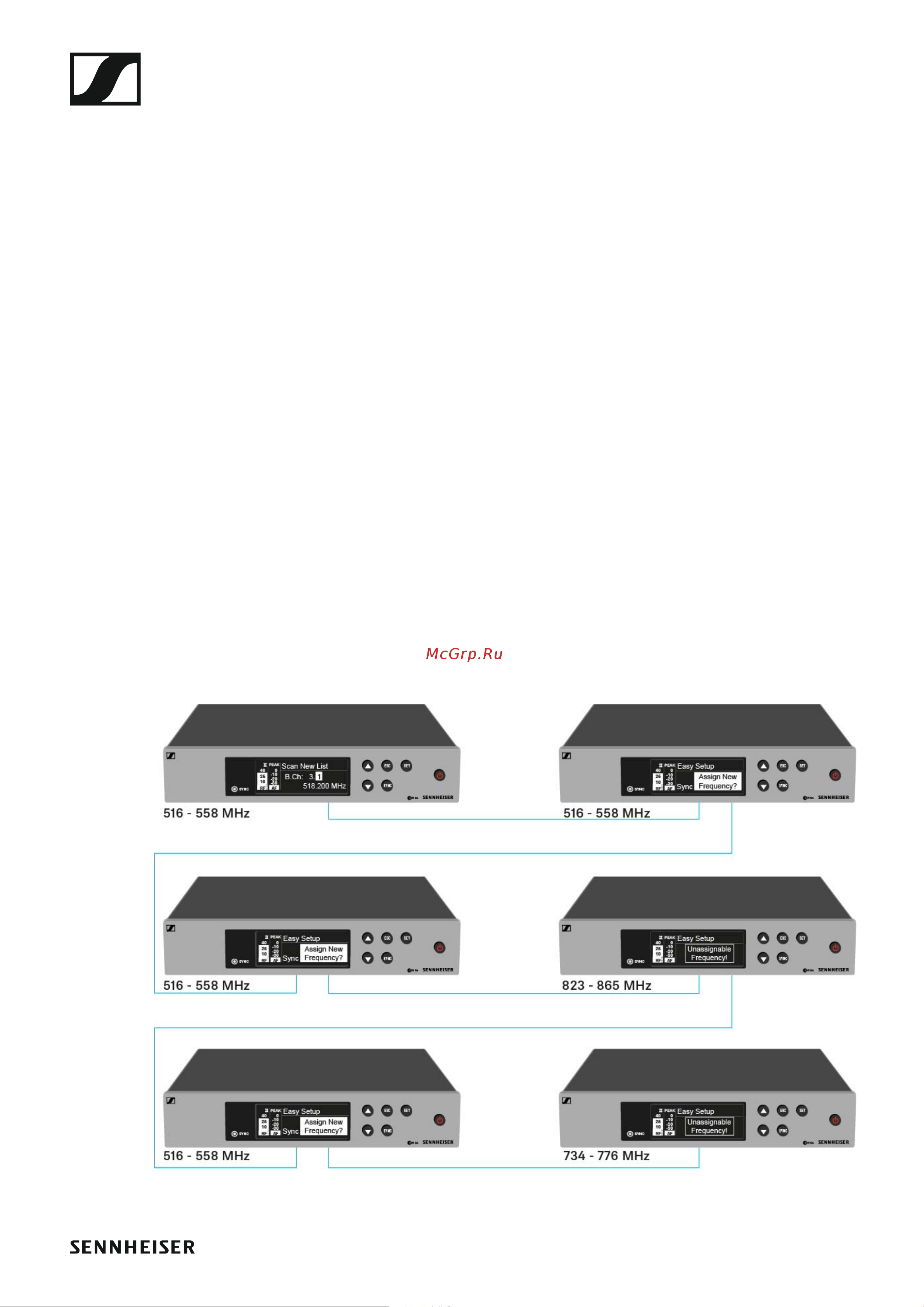 Sennheiser EW 100 G4-ME2-A1 [67/129] Performing multi channel frequency setup