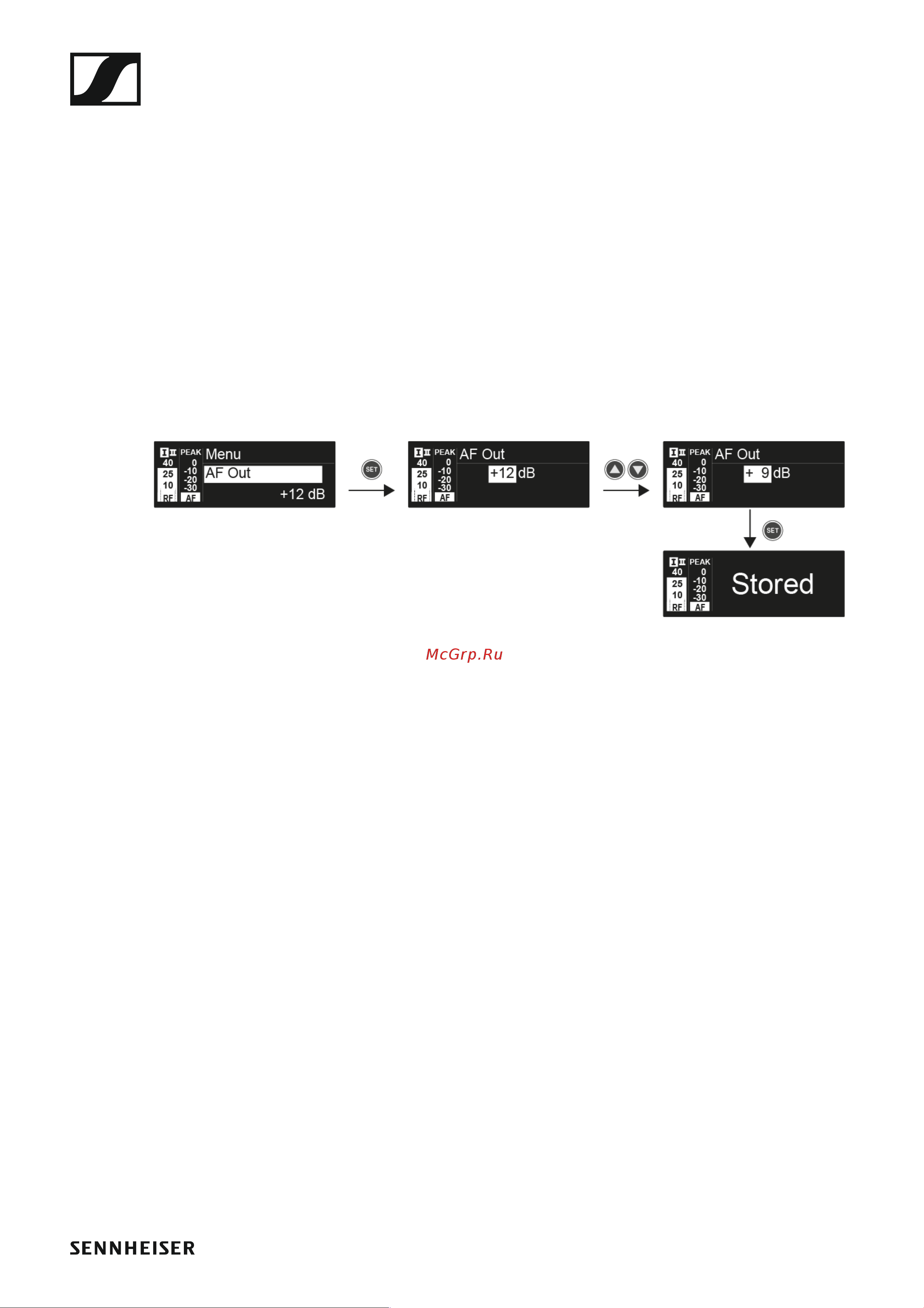Sennheiser EW 100 G4-ME2-A1 [71/129] Af out menu item
