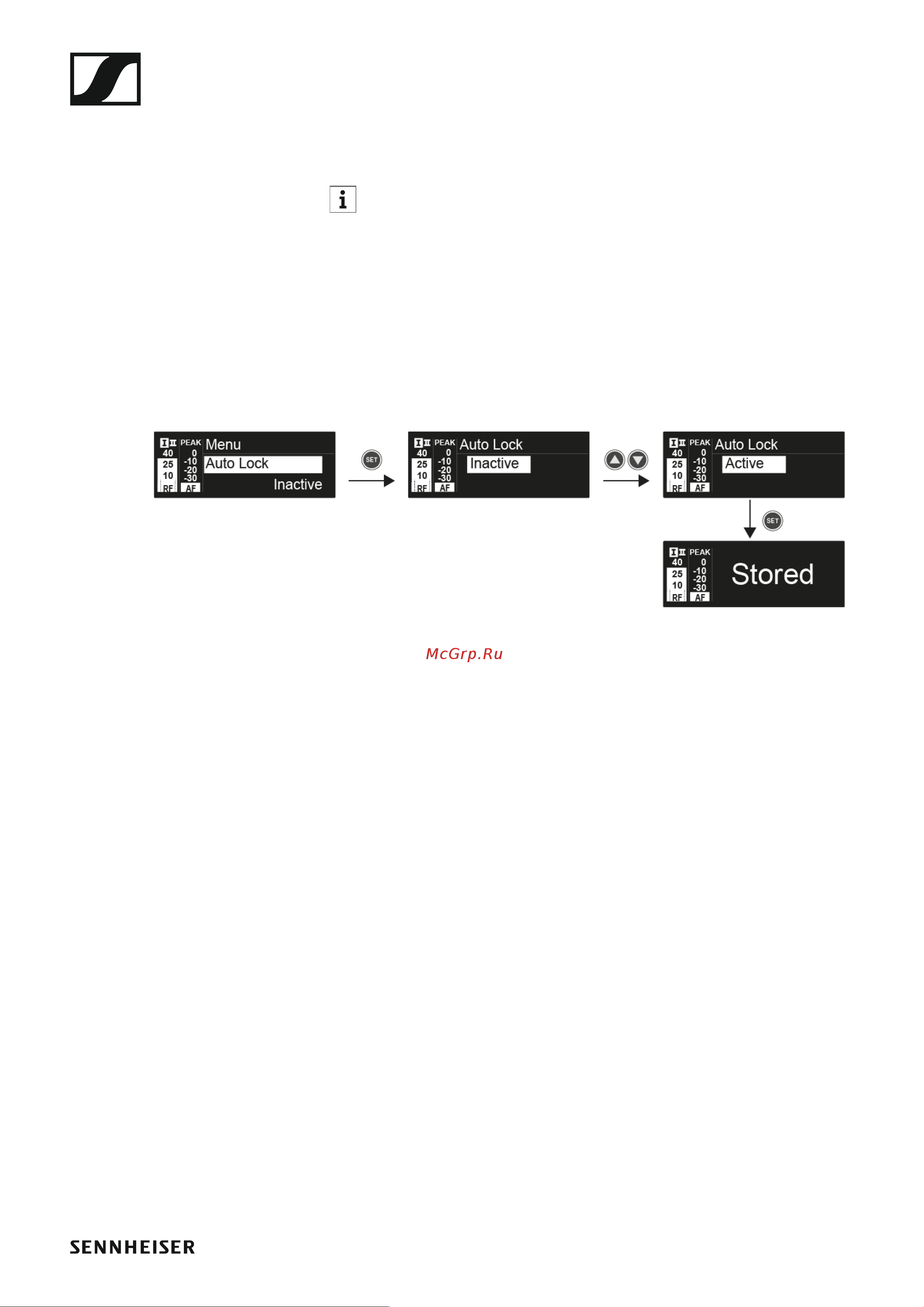 Sennheiser EW 100 G4-ME2-A1 [73/129] Auto lock menu item