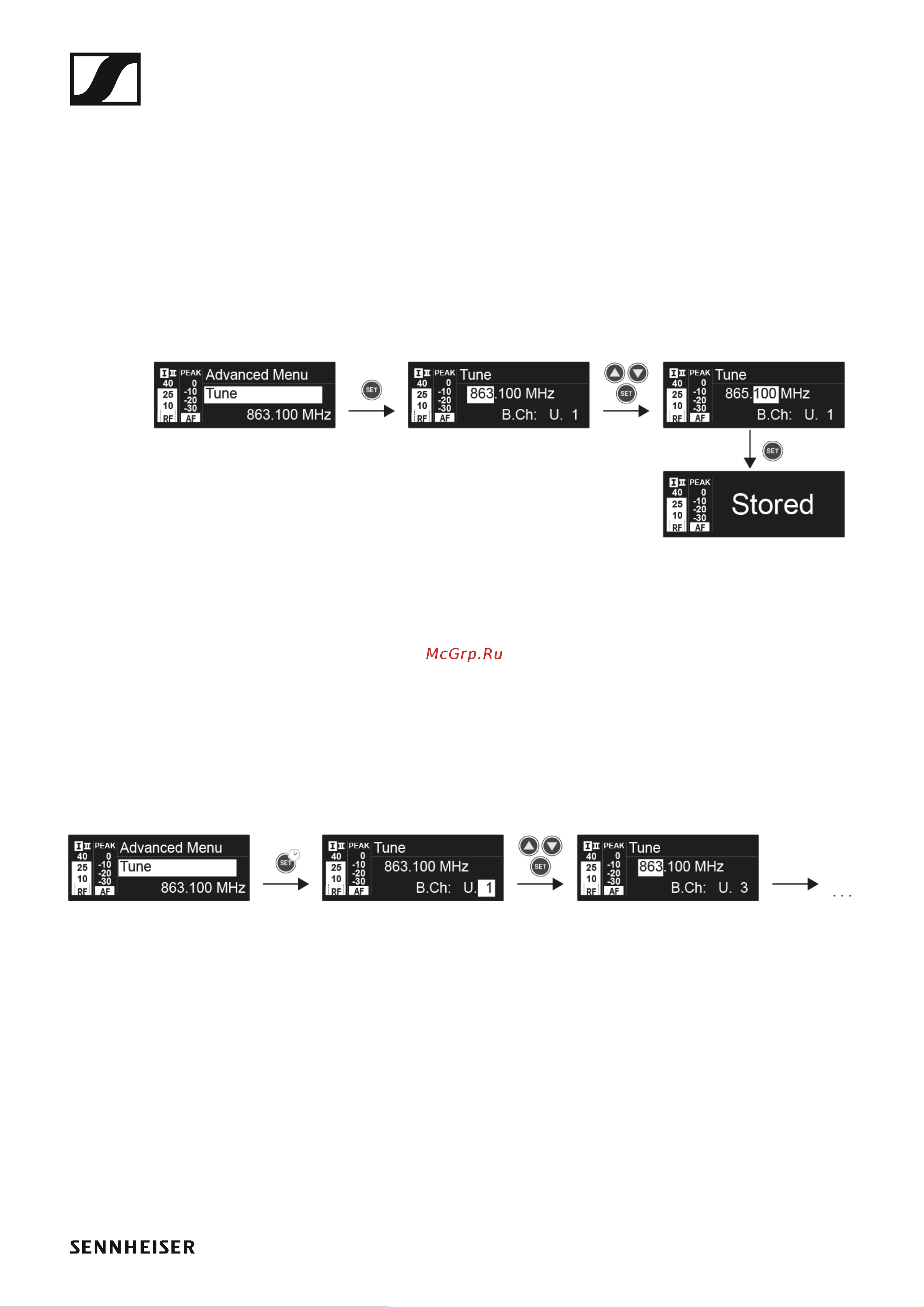 Sennheiser EW 100 G4-ME2-A1 [75/129] Tune menu item