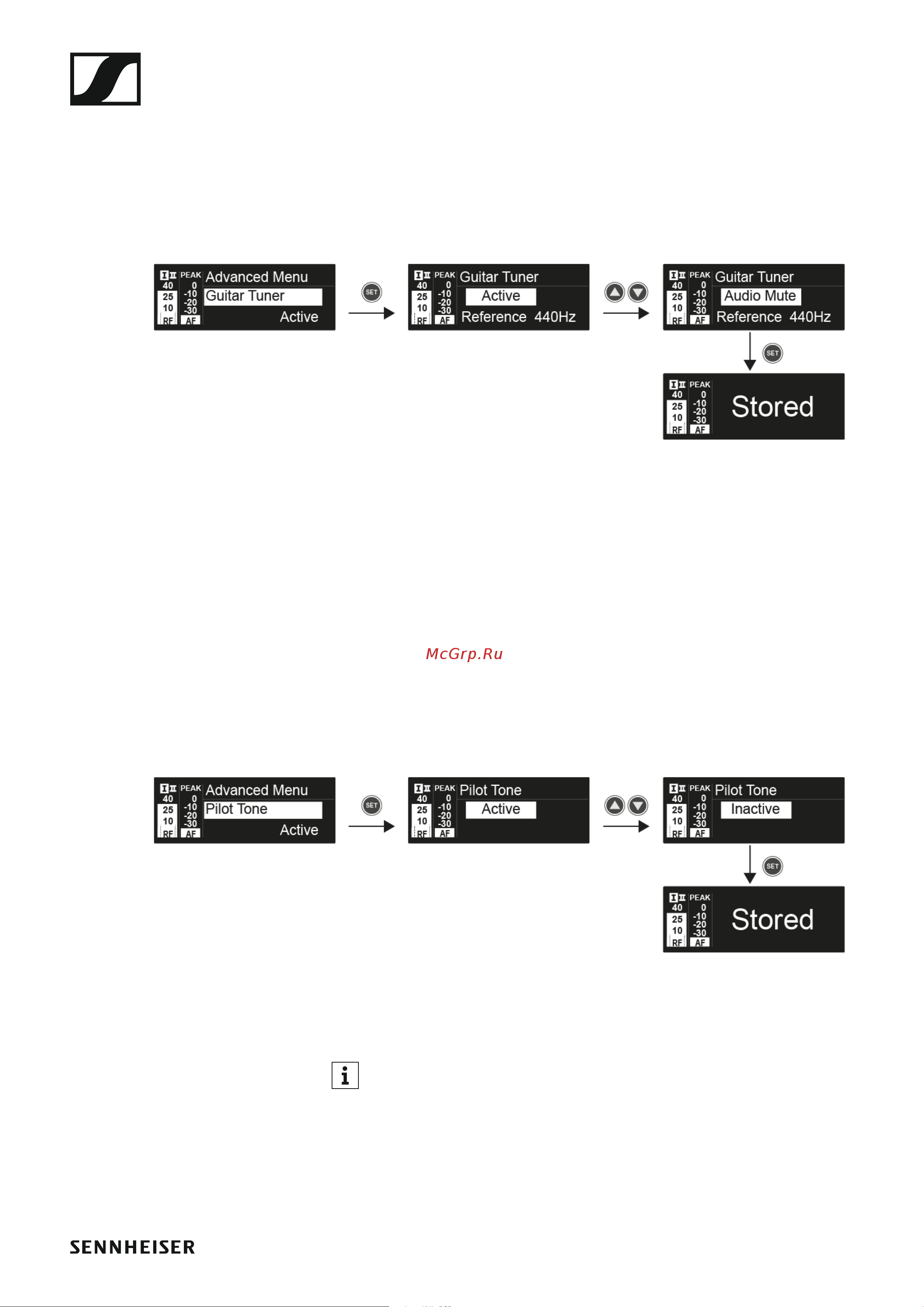 Sennheiser EW 100 G4-ME2-A1 [76/129] Guitar tuner menu item