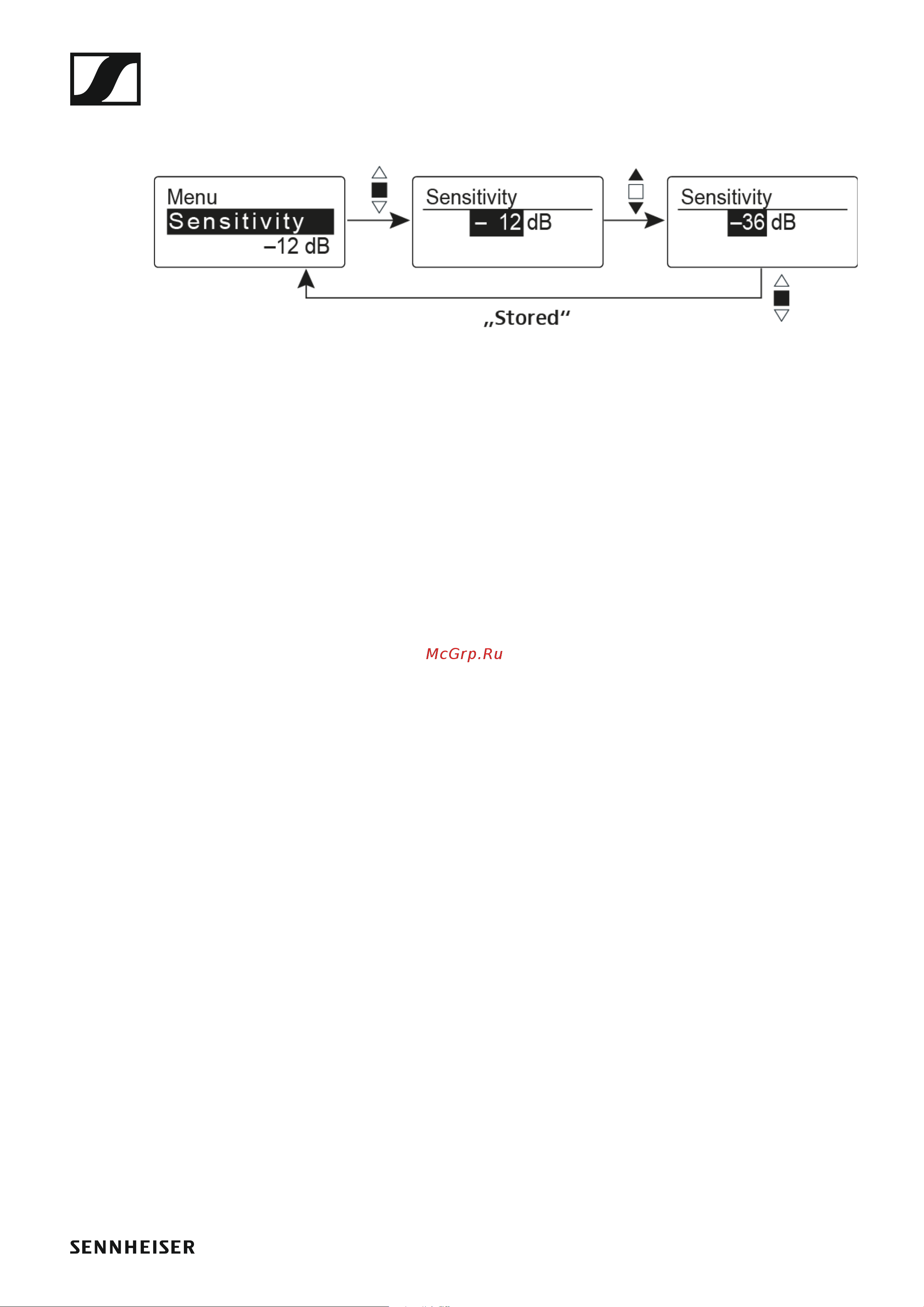 Sennheiser EW 100 G4-ME2-A1 [87/129] Sensitivity menu item