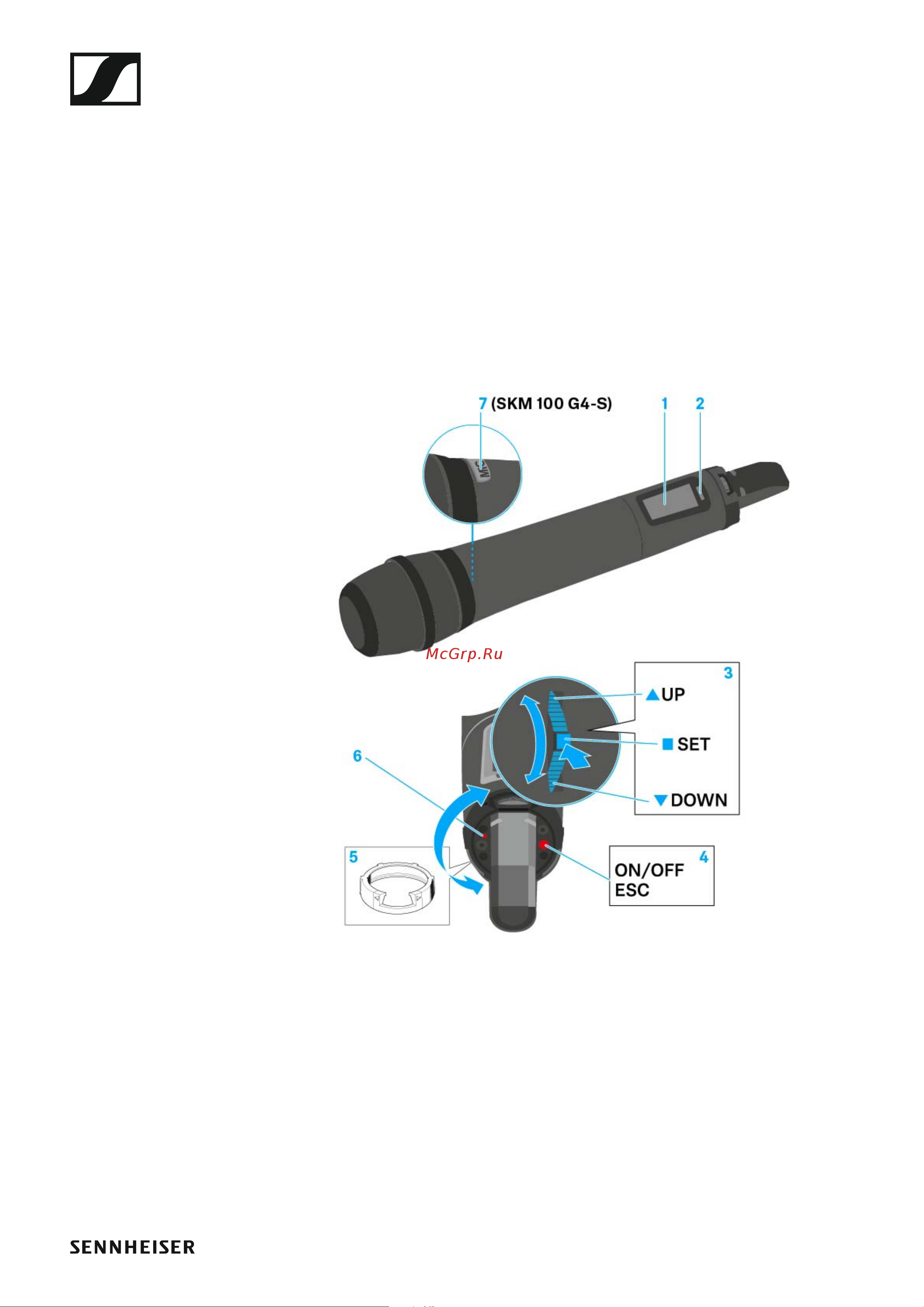 Sennheiser EW 100 ENG G4-A1 [59/128] Operating elements of the skm 100 g4 handheld transmitter