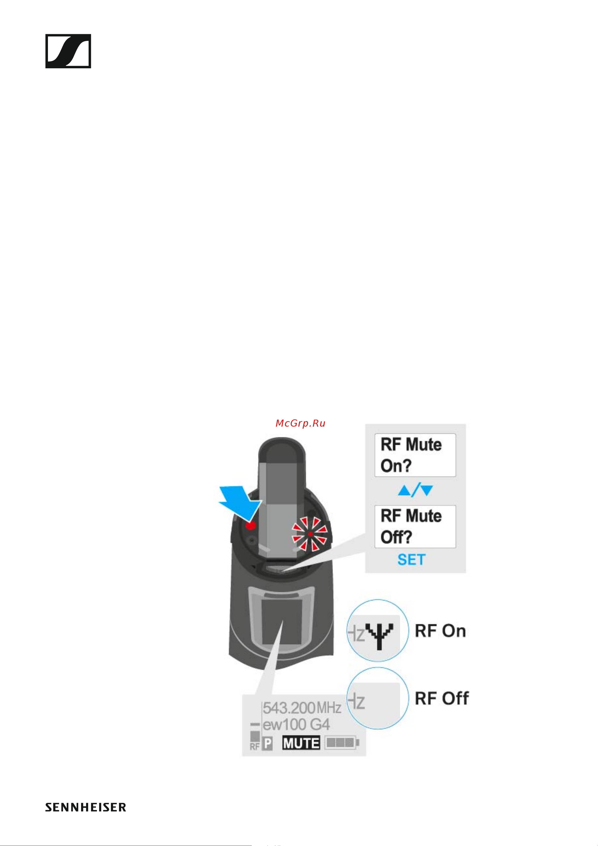 Sennheiser EW 100 ENG G4-A1 [62/128] Deactivating the rf signal rf mute
