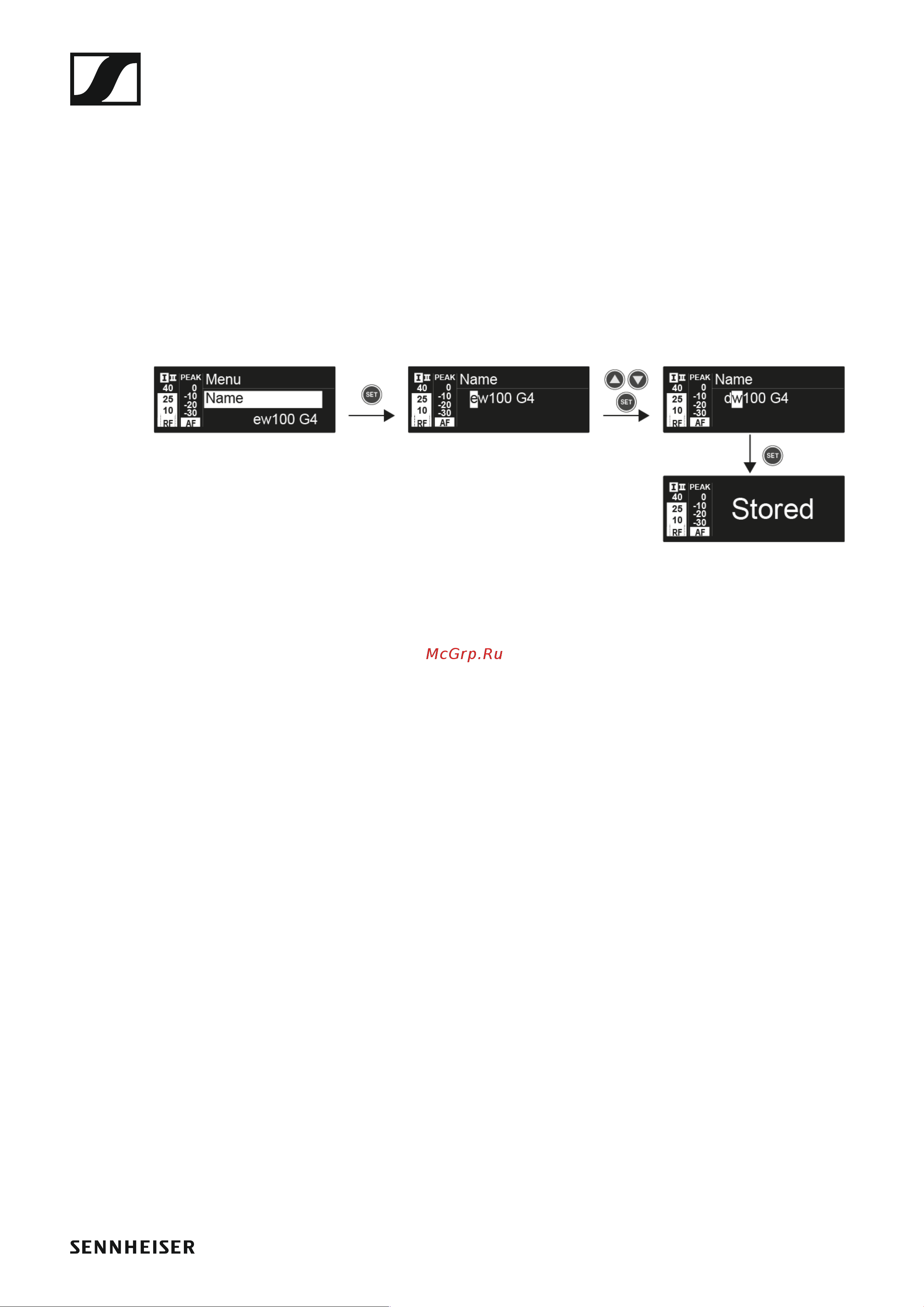 Sennheiser EW 100 G4-ME2-A [70/129] Name menu item