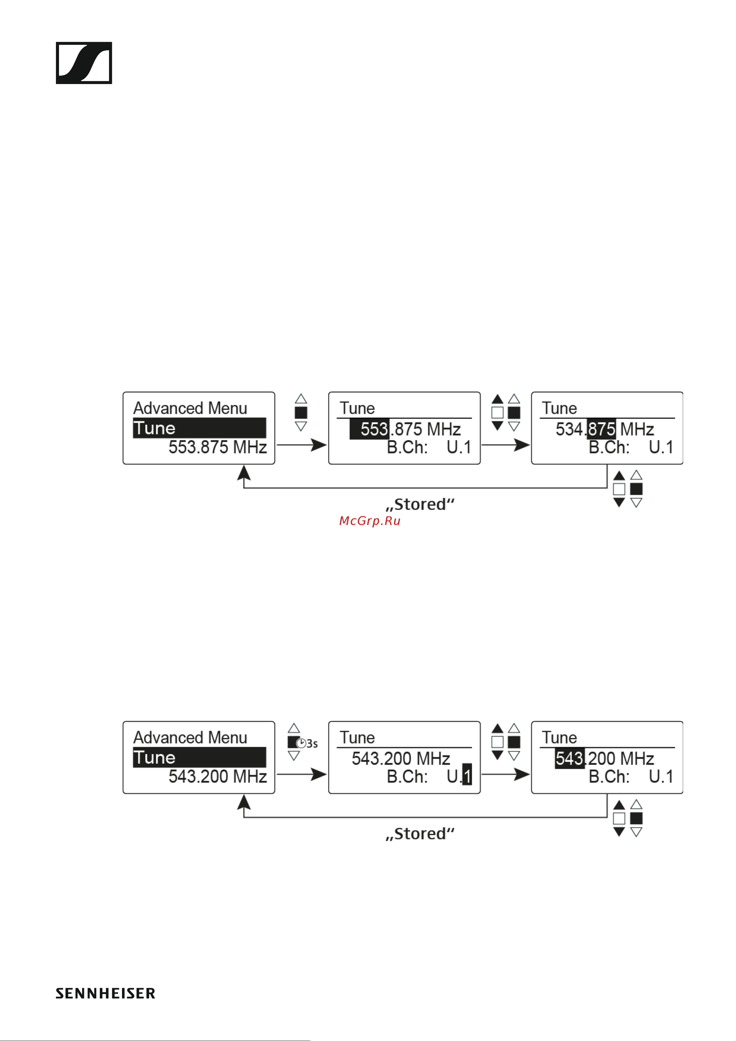 Sennheiser EW 100 G4-ME2-A [91/129] Tune menu item