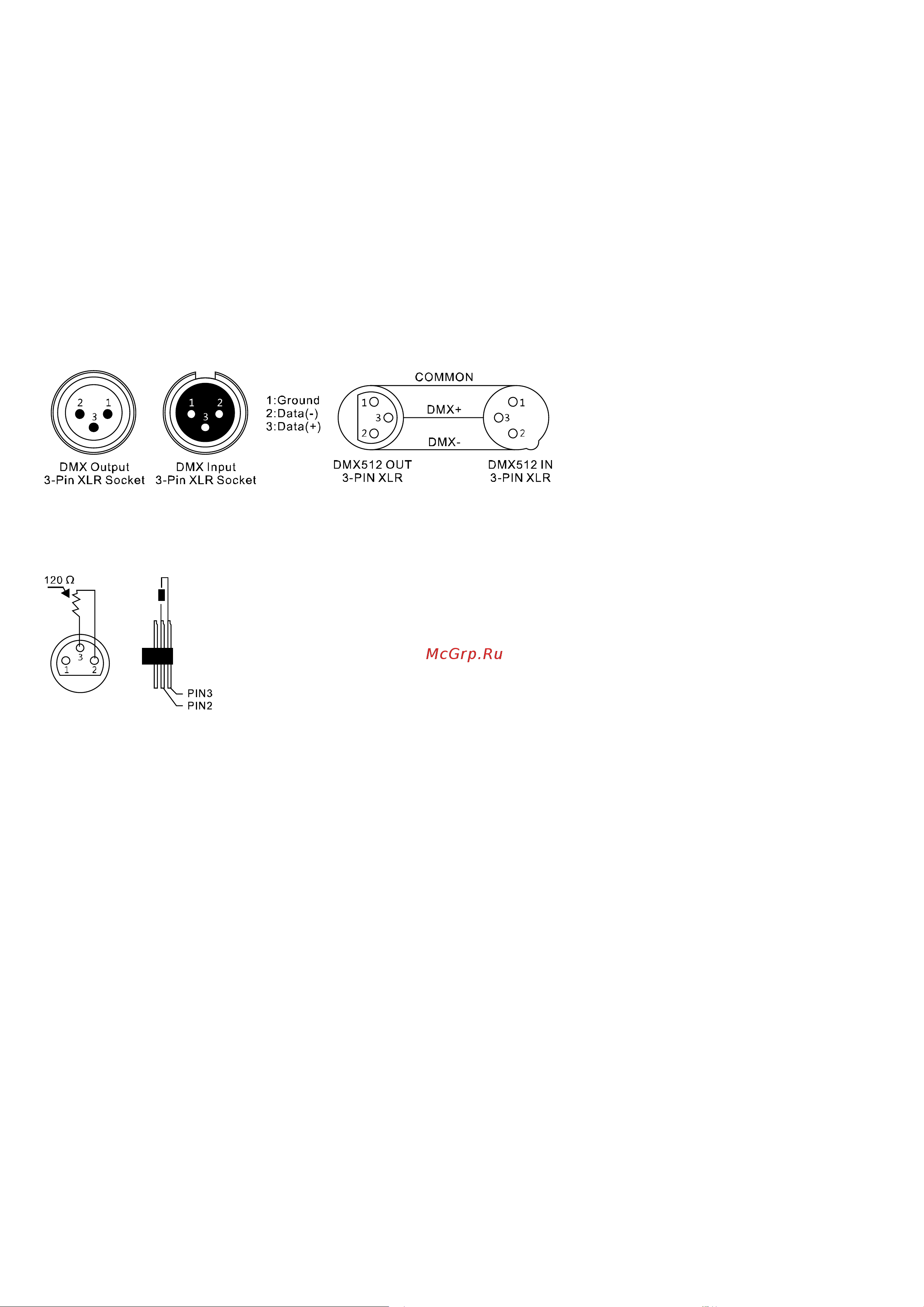 Involight TWINBEAM2410 [8/11] Соединения в режиме dmx 3 соединения в режиме dmx