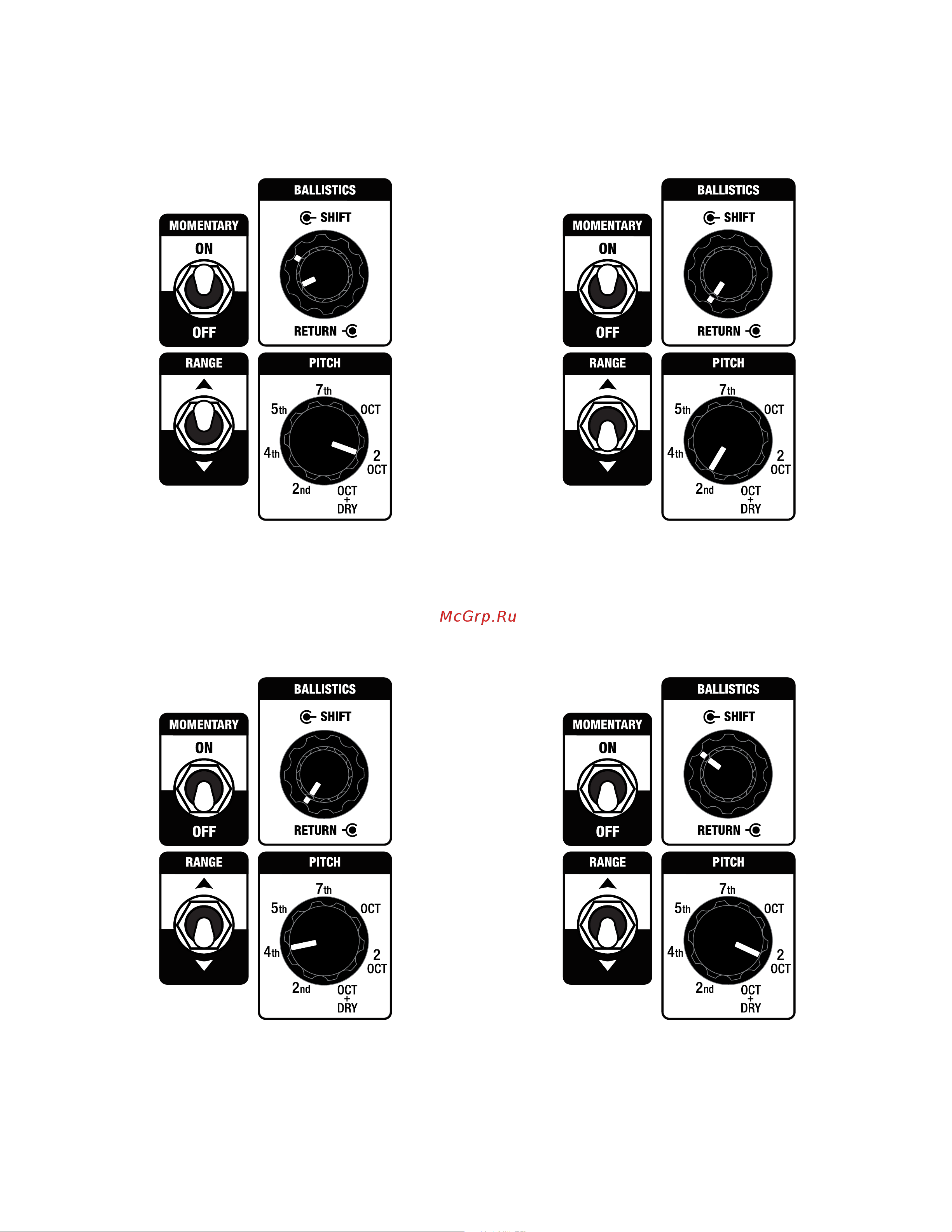 Digitech Pitch Shifter Whammy Ricochet [8/10] Example settings