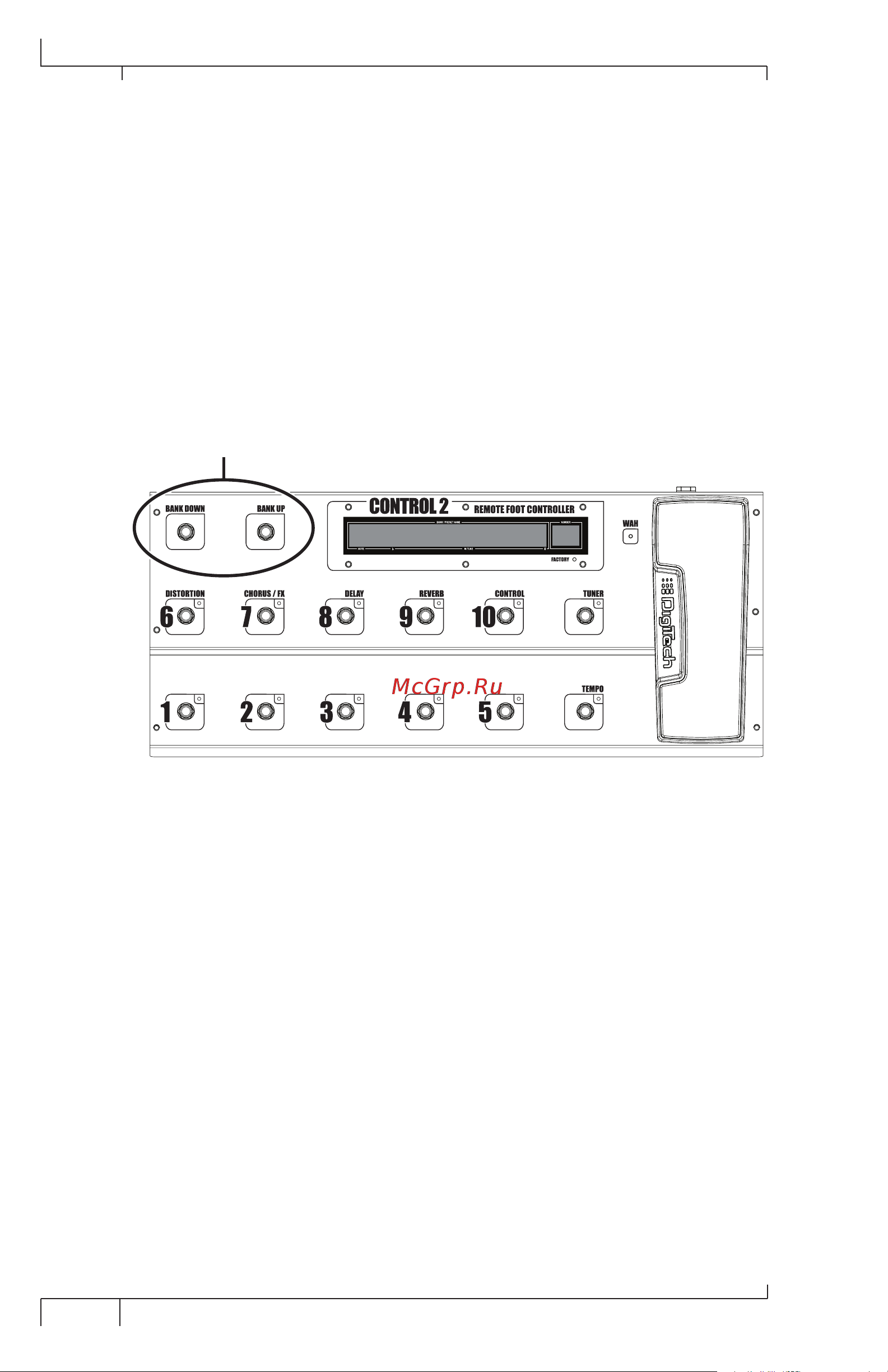 Digitech CONTROL2 [12/20] Selecting banks