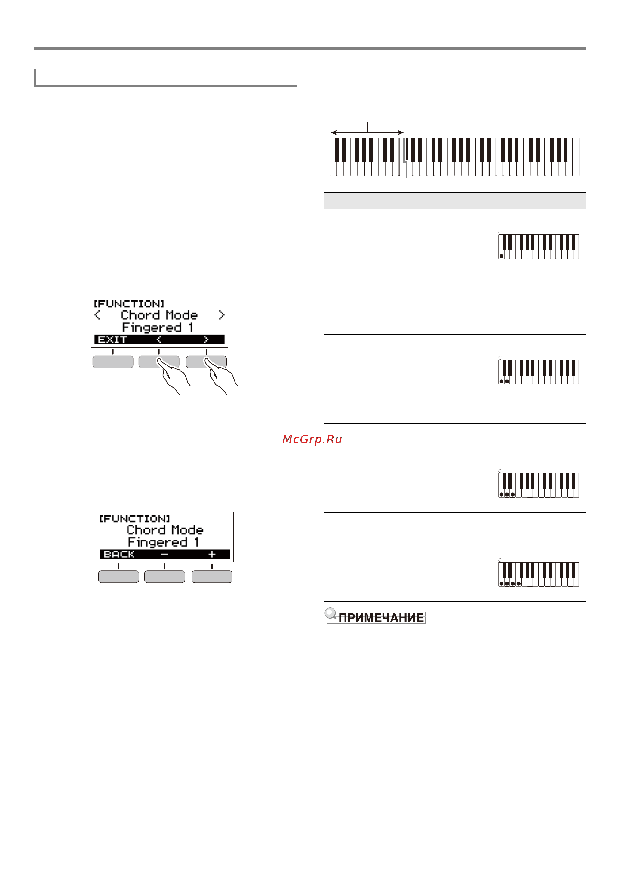 Casio LK-S250 [33/57] Выбор режима взятия аккордов