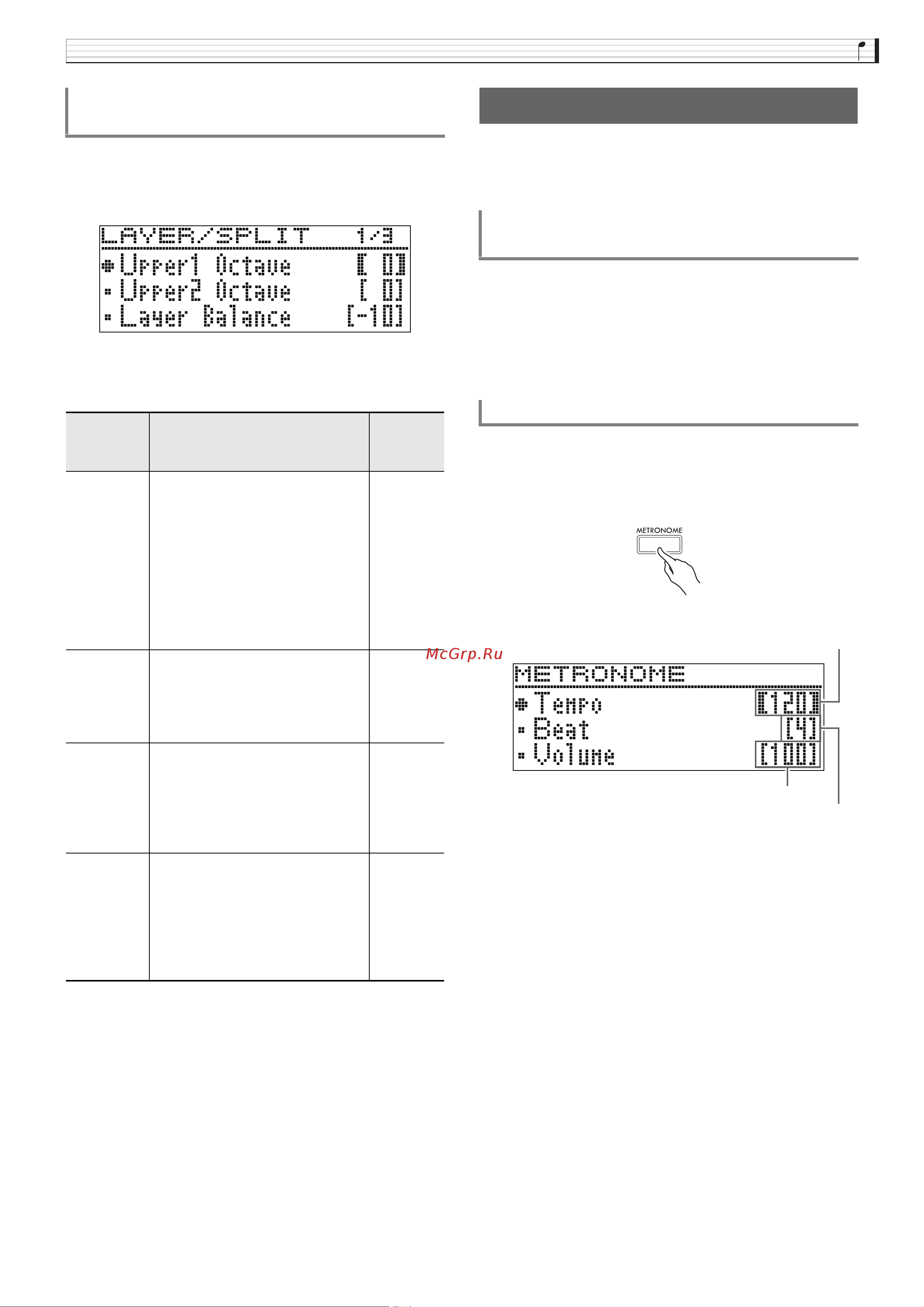 Casio GP-510 BP [23/84] Работа с метрономом
