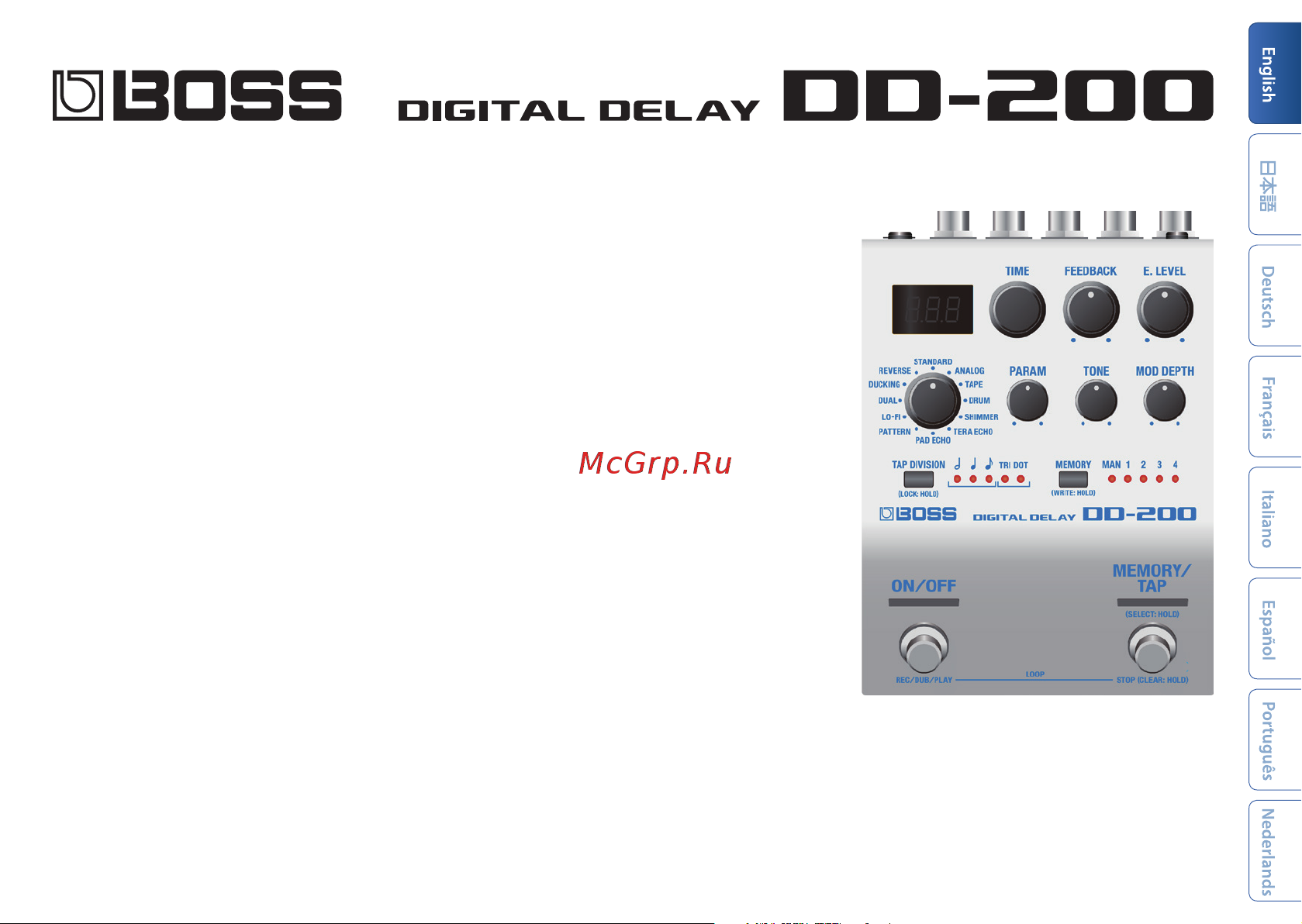 Boss DD-200 Руководство по эксплуатации онлайн