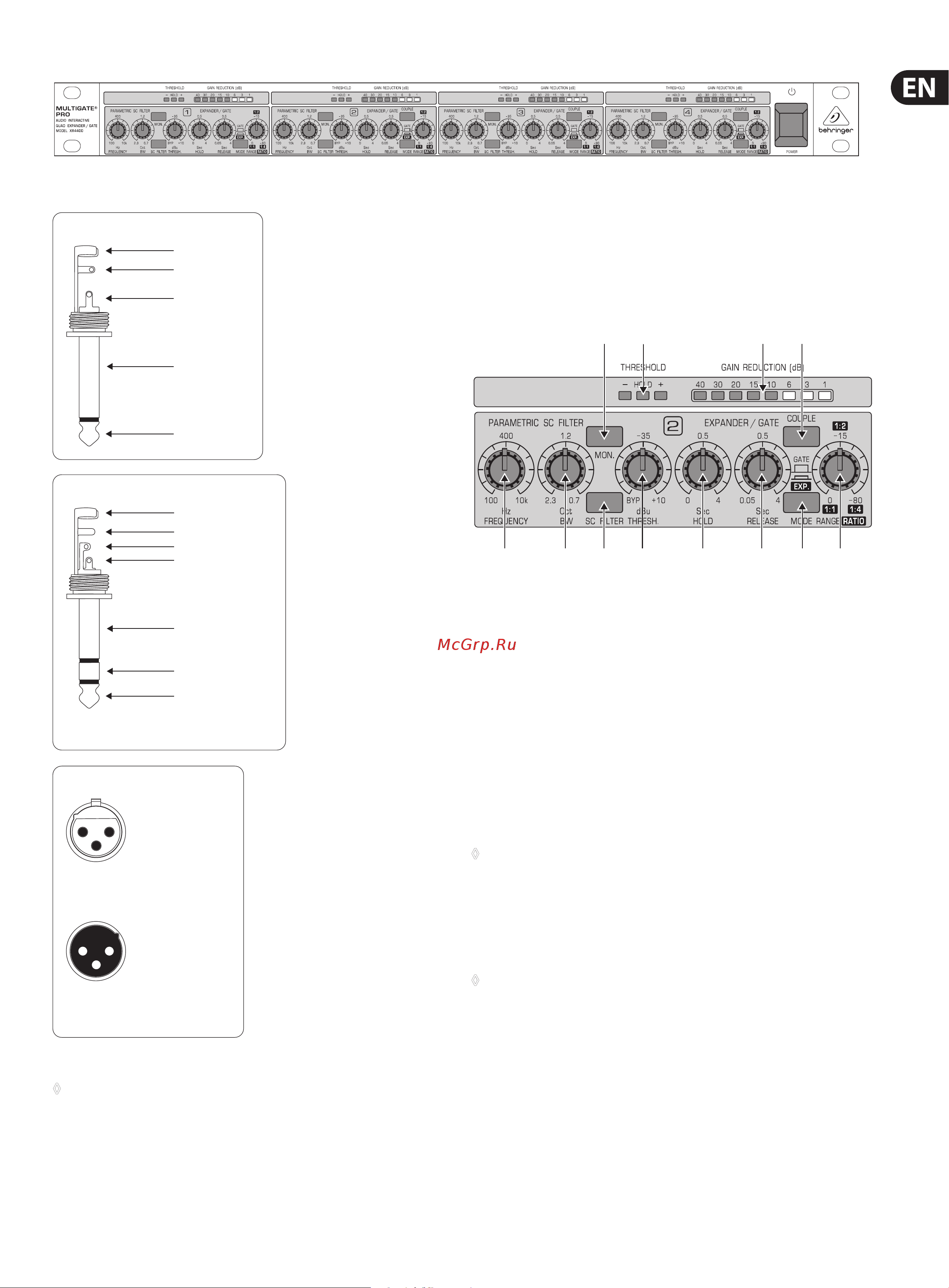 Behringer XR4400 [7/14] Controls