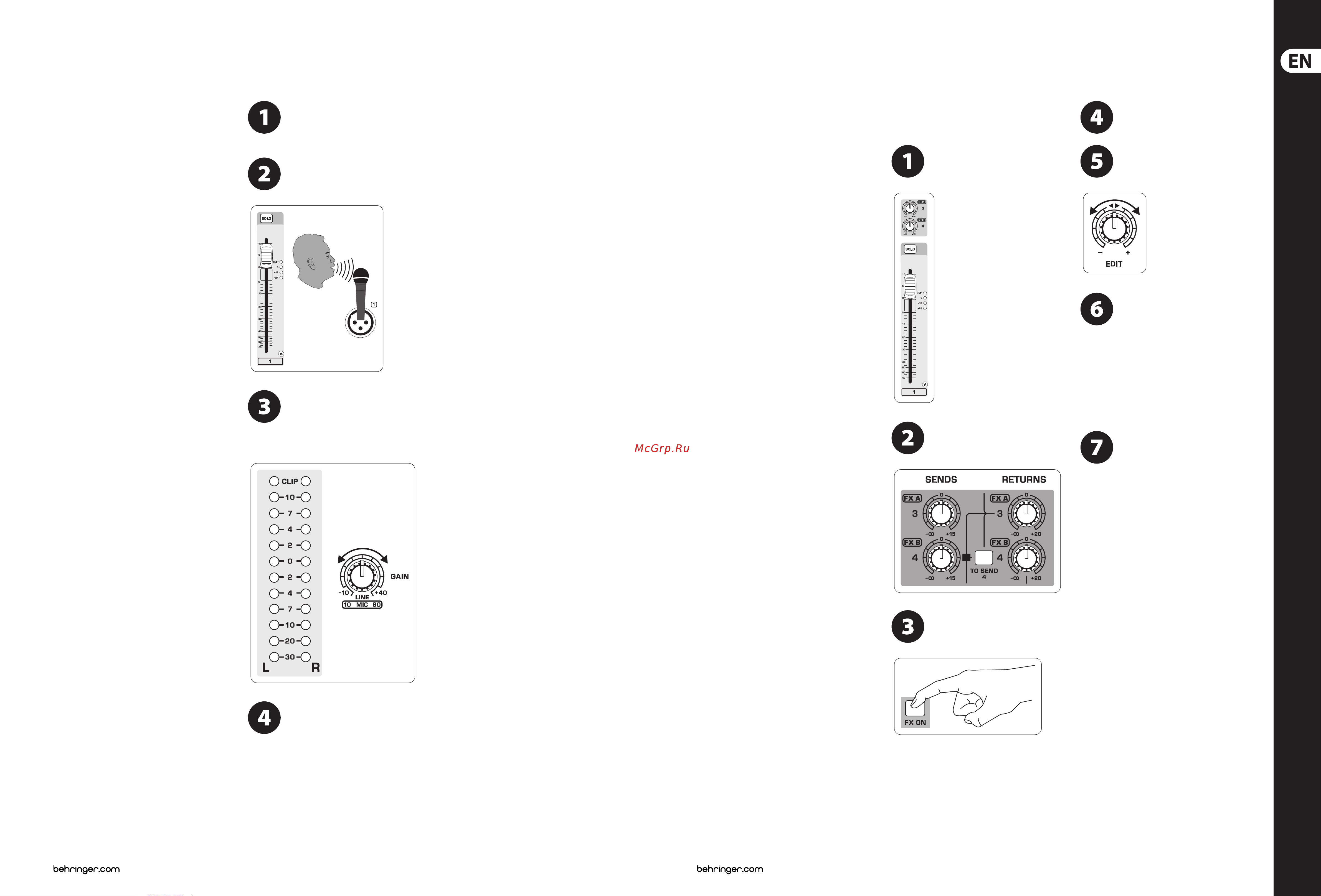 Behringer UFX1604 [16/39] Gain setting dual multi fx processors