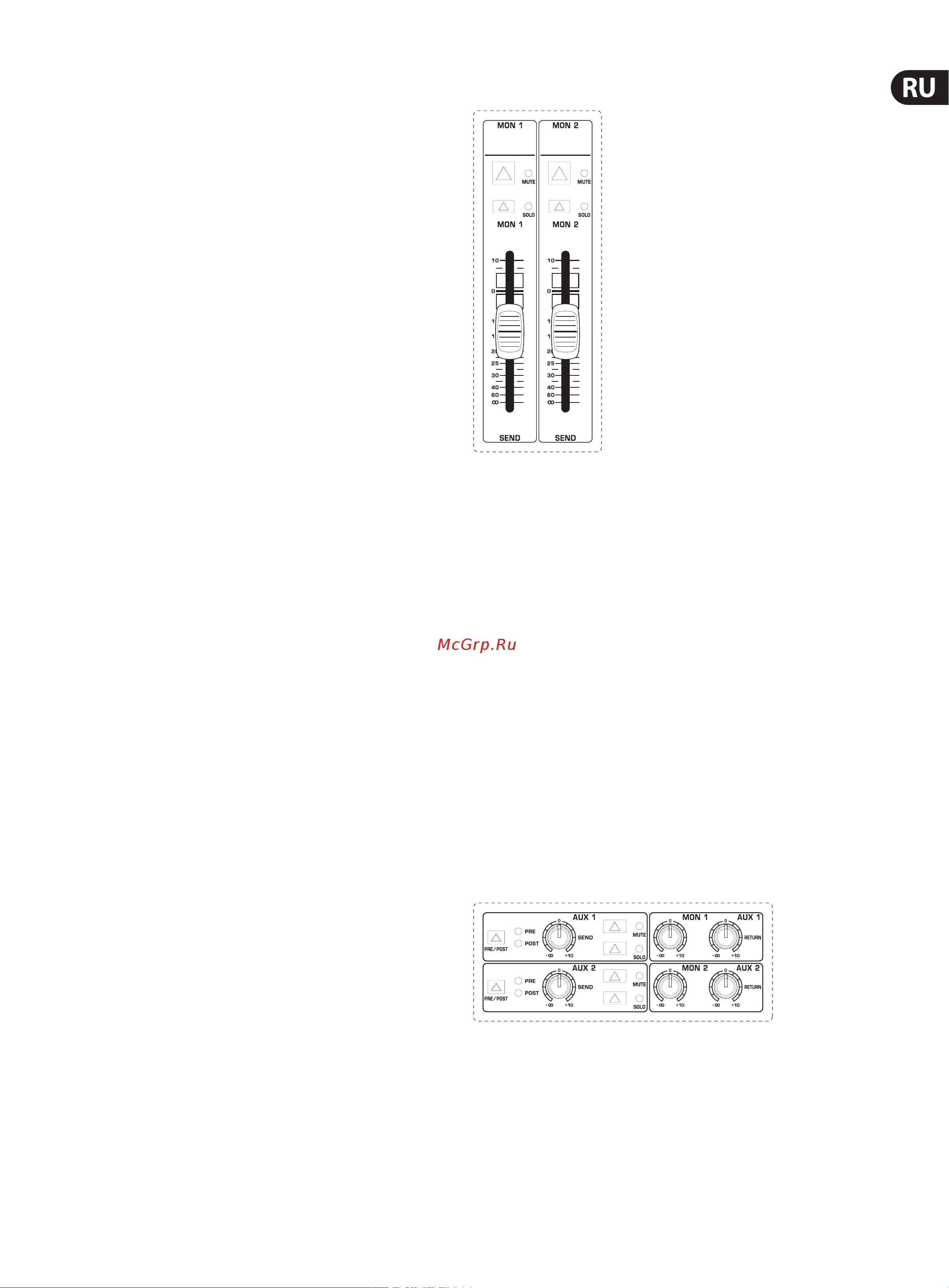 Behringer XL1600 [17/22] Секция monitor send