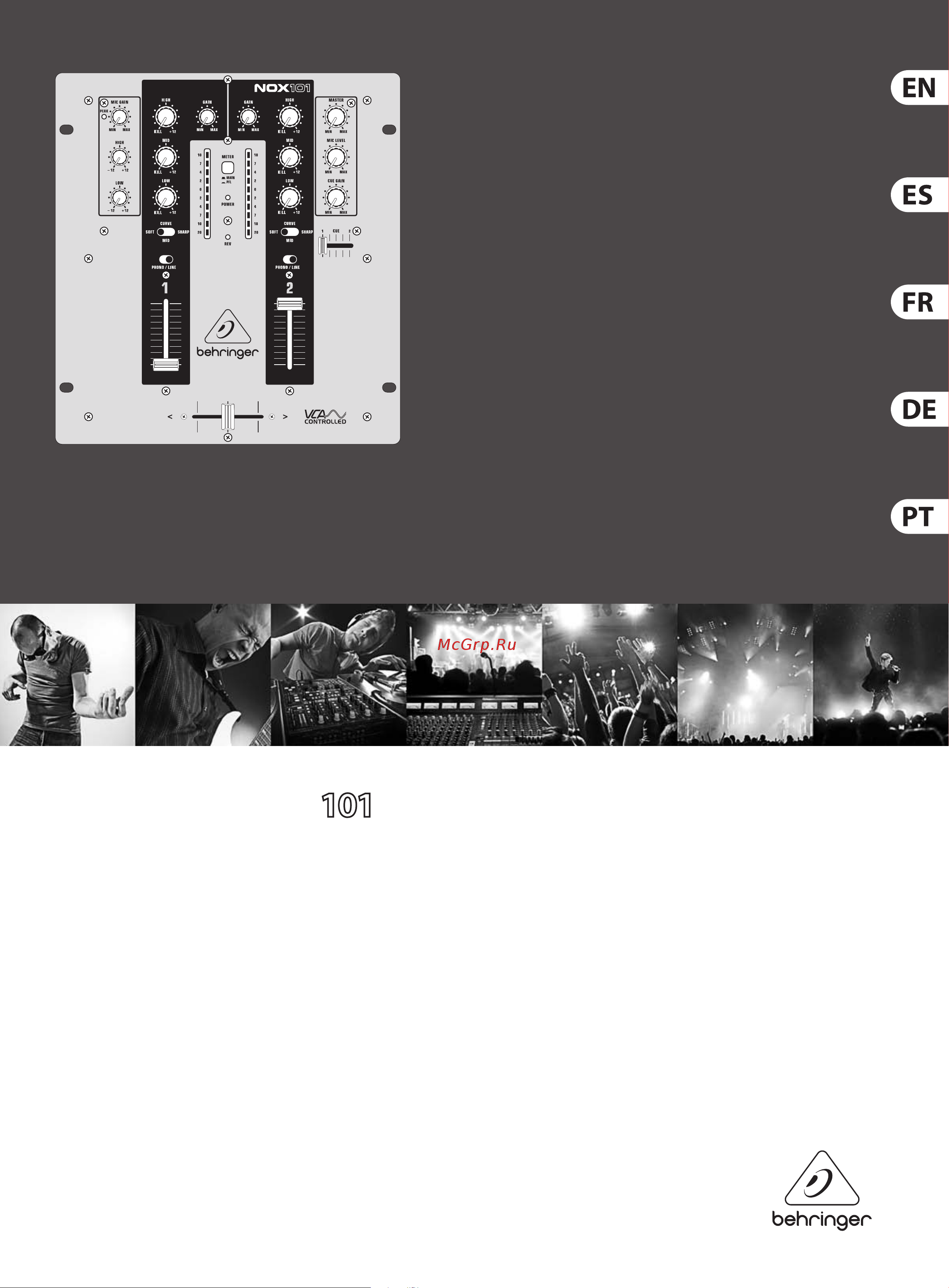 Behringer NOX101 Руководство по эксплуатации онлайн