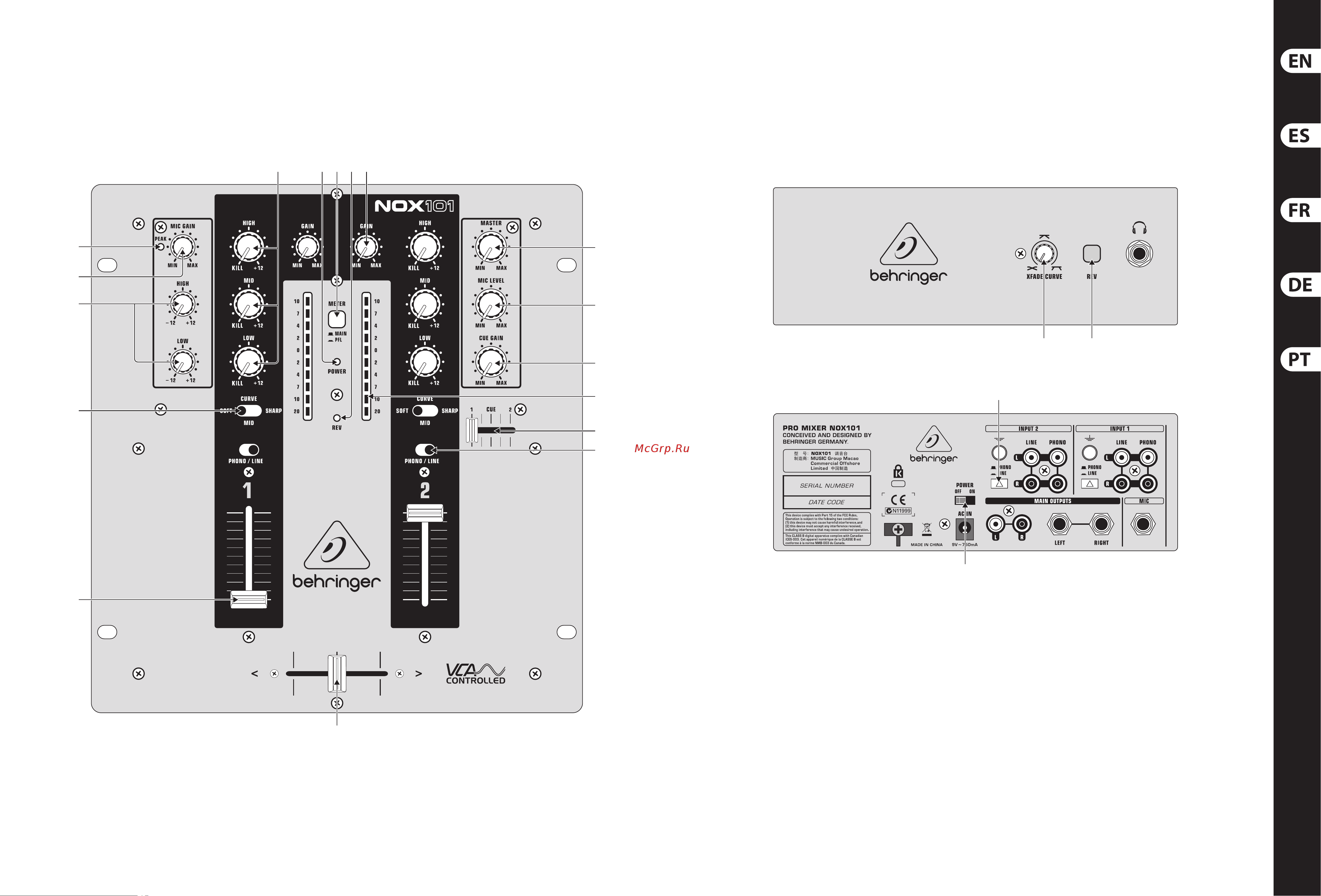 Behringer NOX101 [6/17] Pro mixer nox101 controls