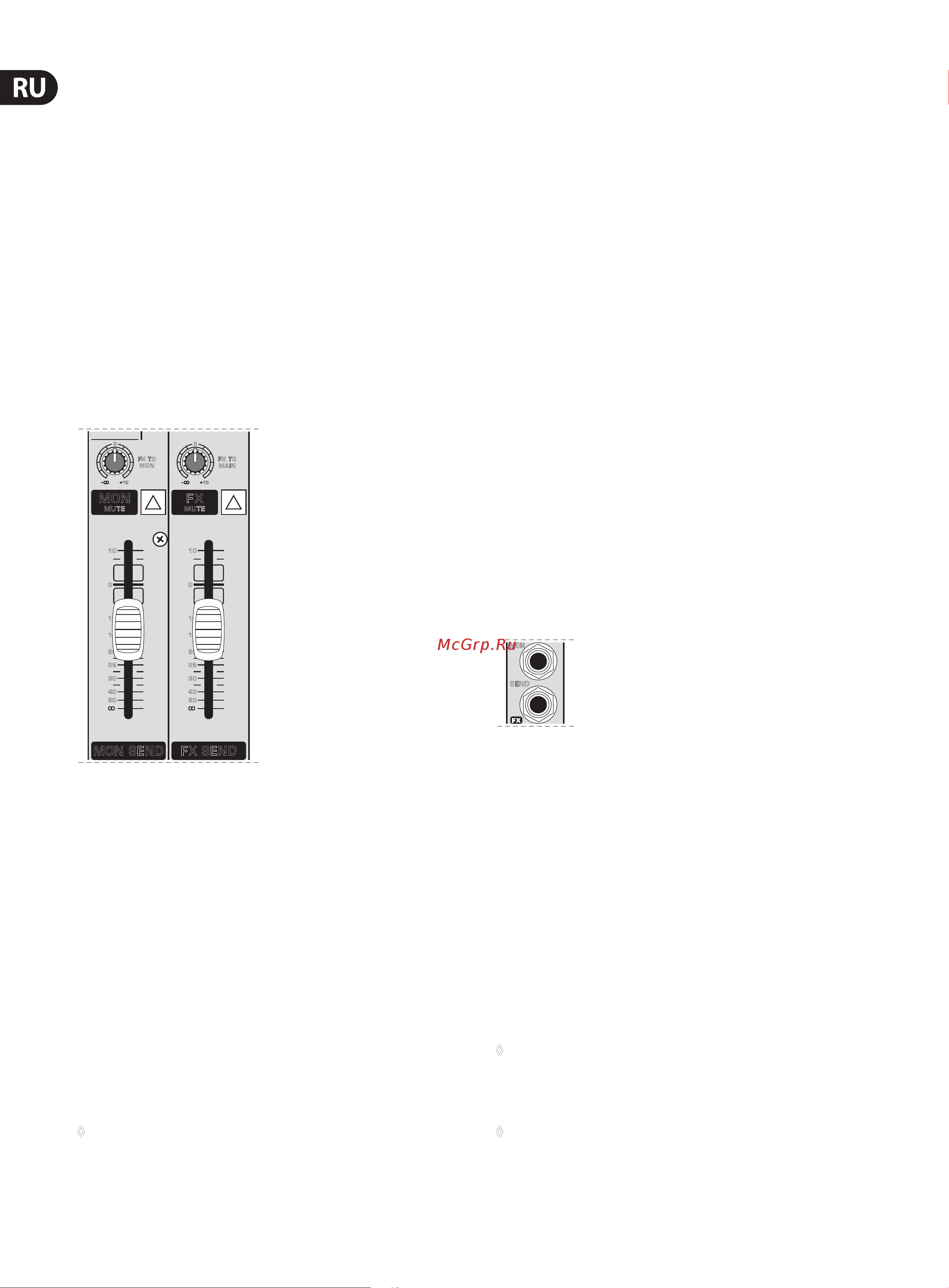 Behringer UB1222FX-PRO [8/16] Зона подключения и main секция