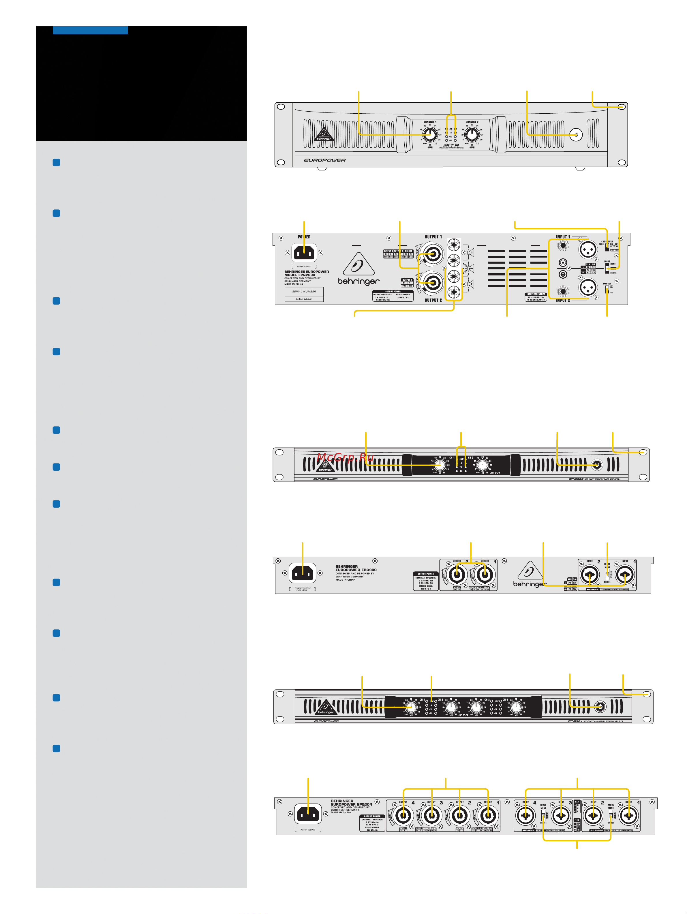 Behringer EPQ900 [3/9] Europower epq2000 epq1200 epq900 epq450 epq304