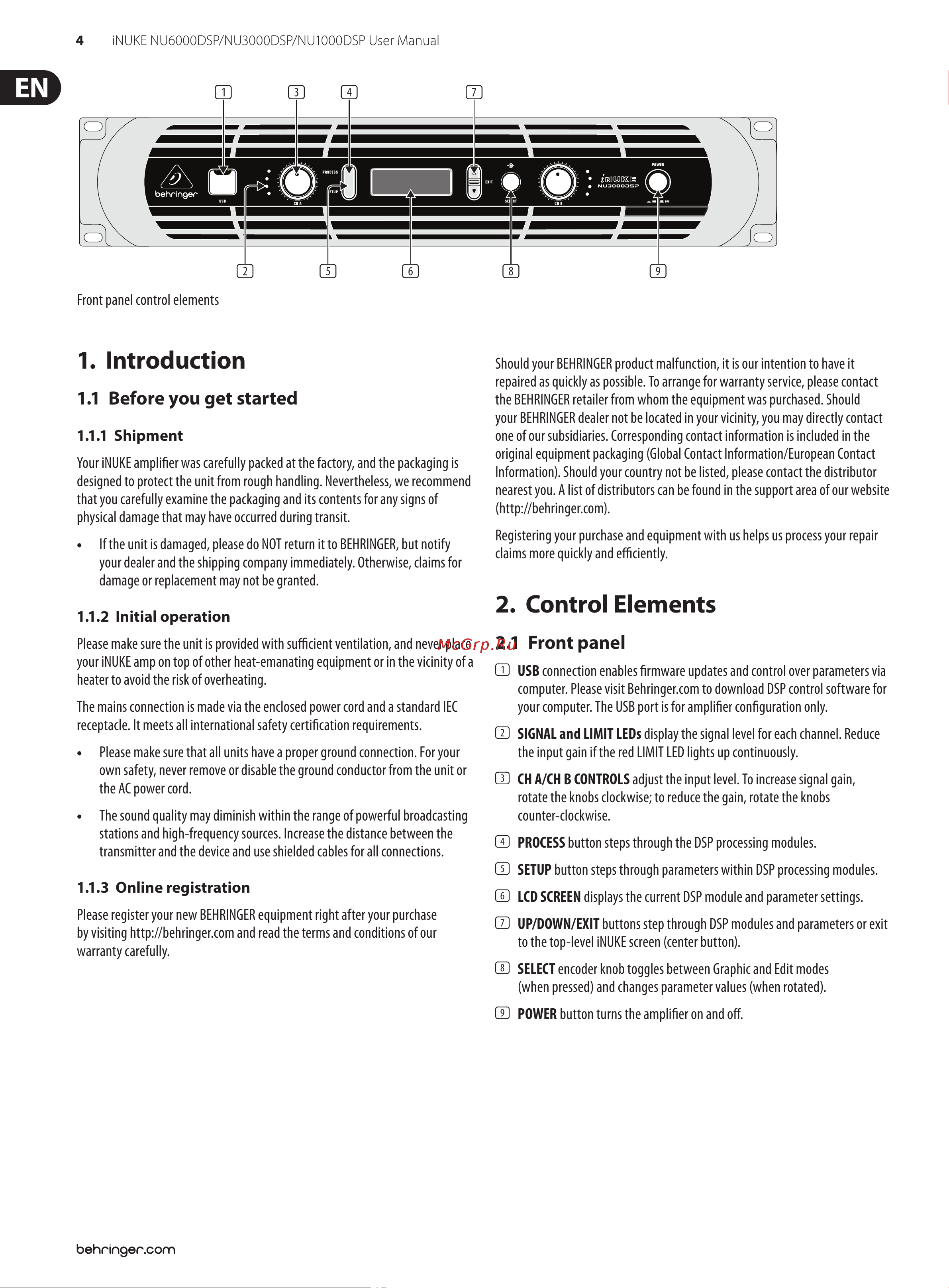 Behringer NU6000 [4/22] Introduction