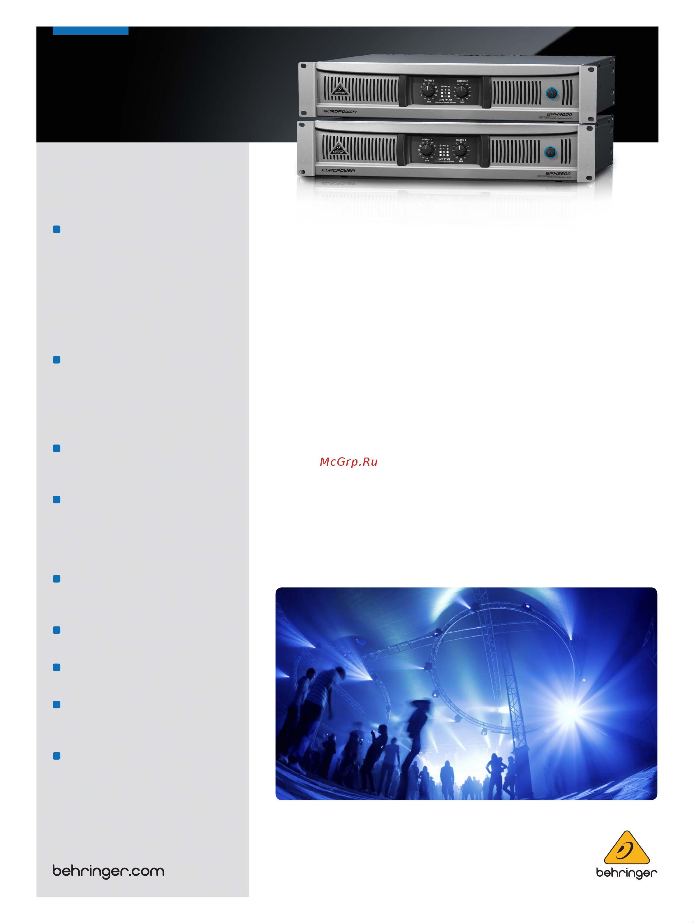 Behringer EPX2800 Руководство по эксплуатации онлайн