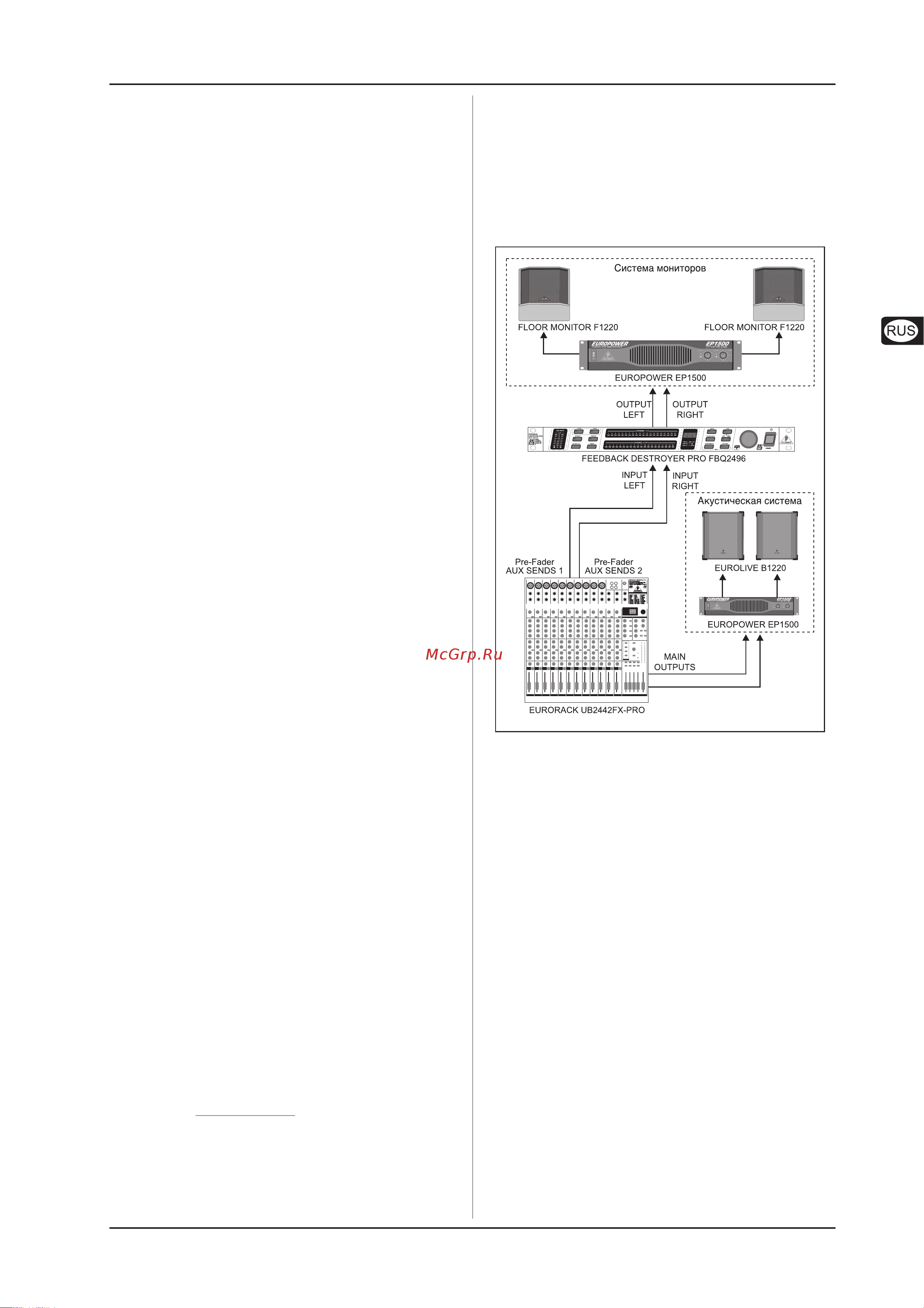 Behringer FBQ2496 Feedback Destroyer Pro [7/10] Варианты подключений