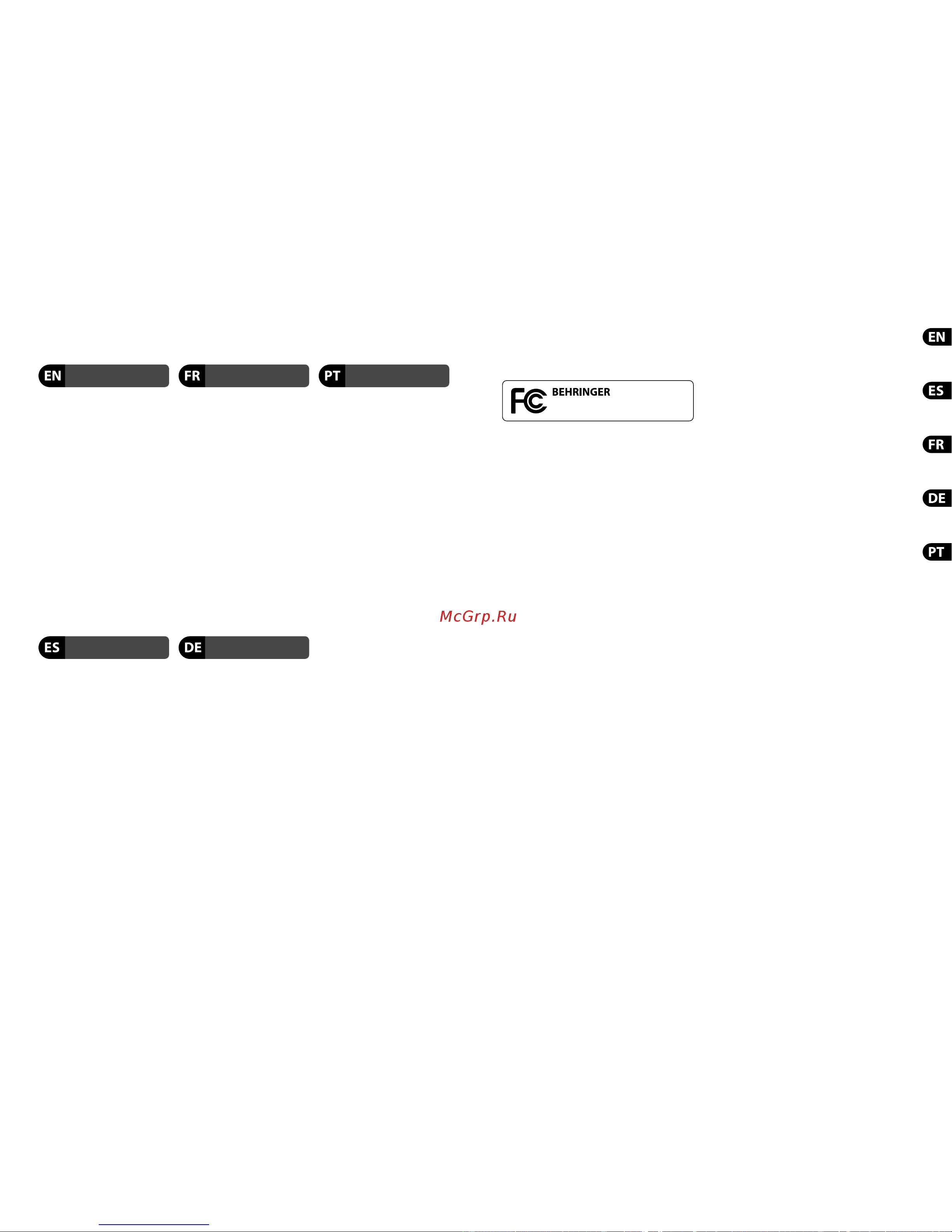 Behringer NX6000D [22/23] Other important information